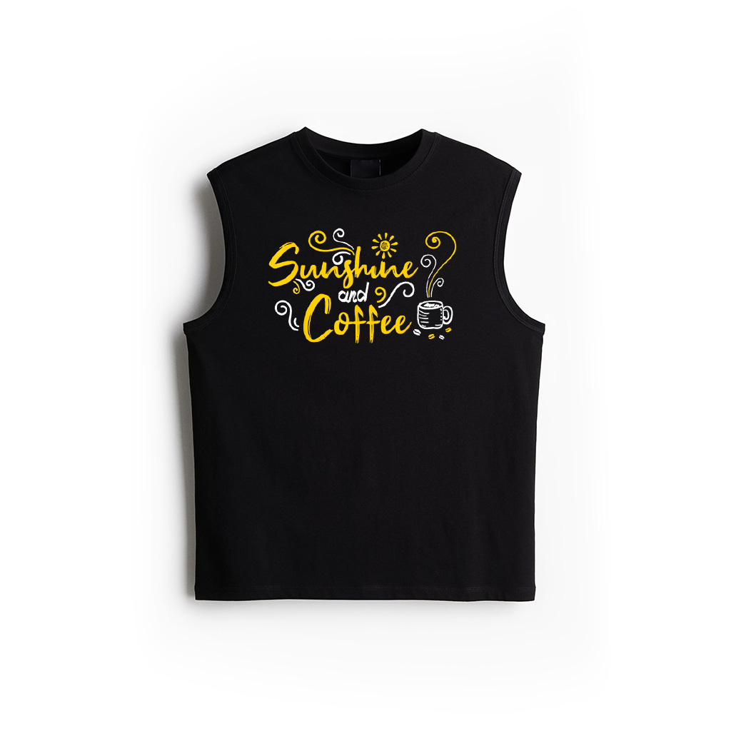 Sunshine And Coffee Summer Lover Doodle Design Tank Top