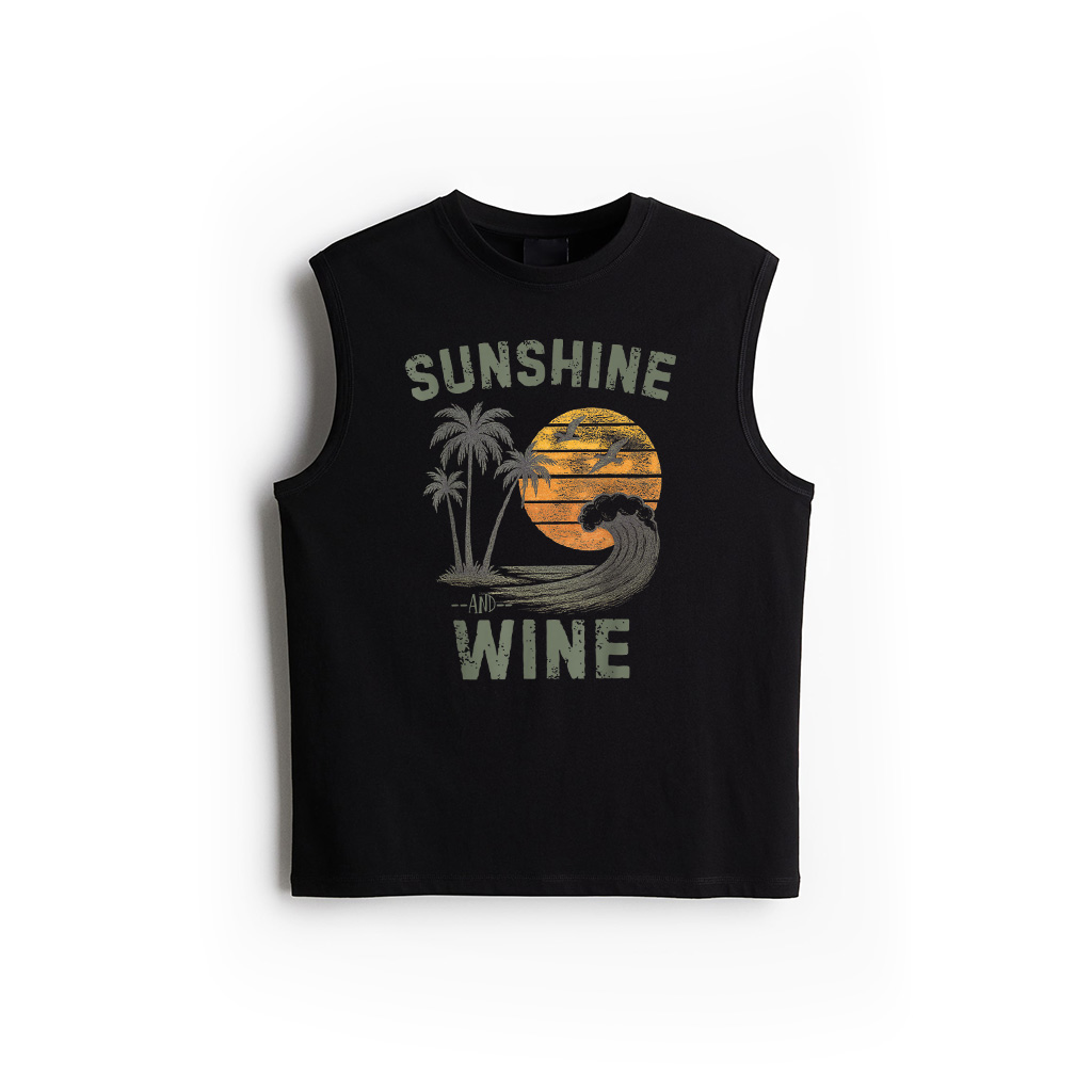 Sunshine And Wine Summer Vintage Funny Party Beach Summer Tank Top