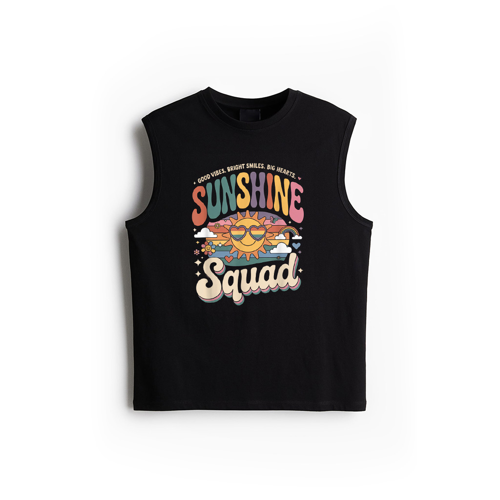 Sunshine Squad Bright Team Positive Happy Vibe Day Joyful Tank Top