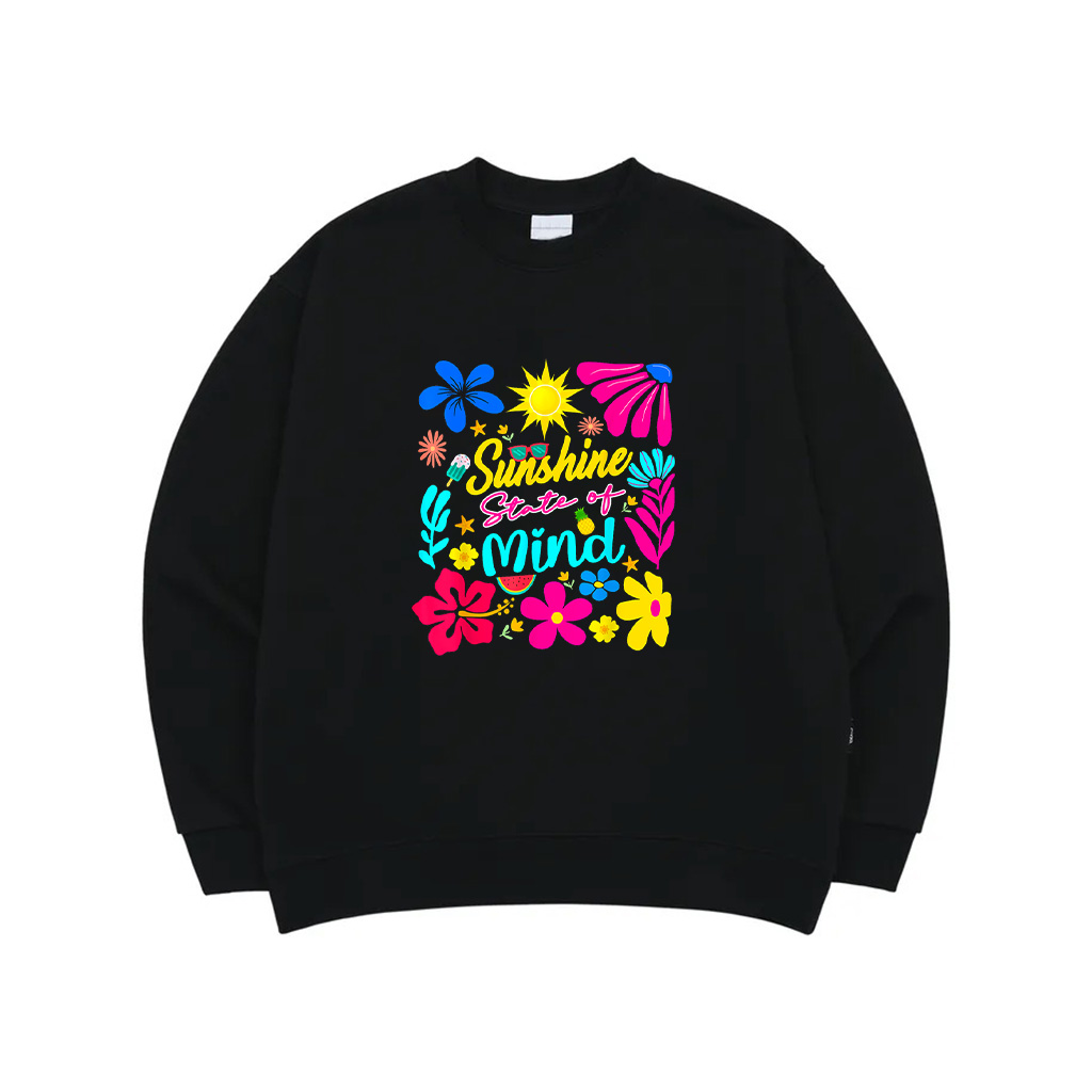 Sunshine State Of Mind Retro Flowers Summer Vibes Womens Sweatshirt
