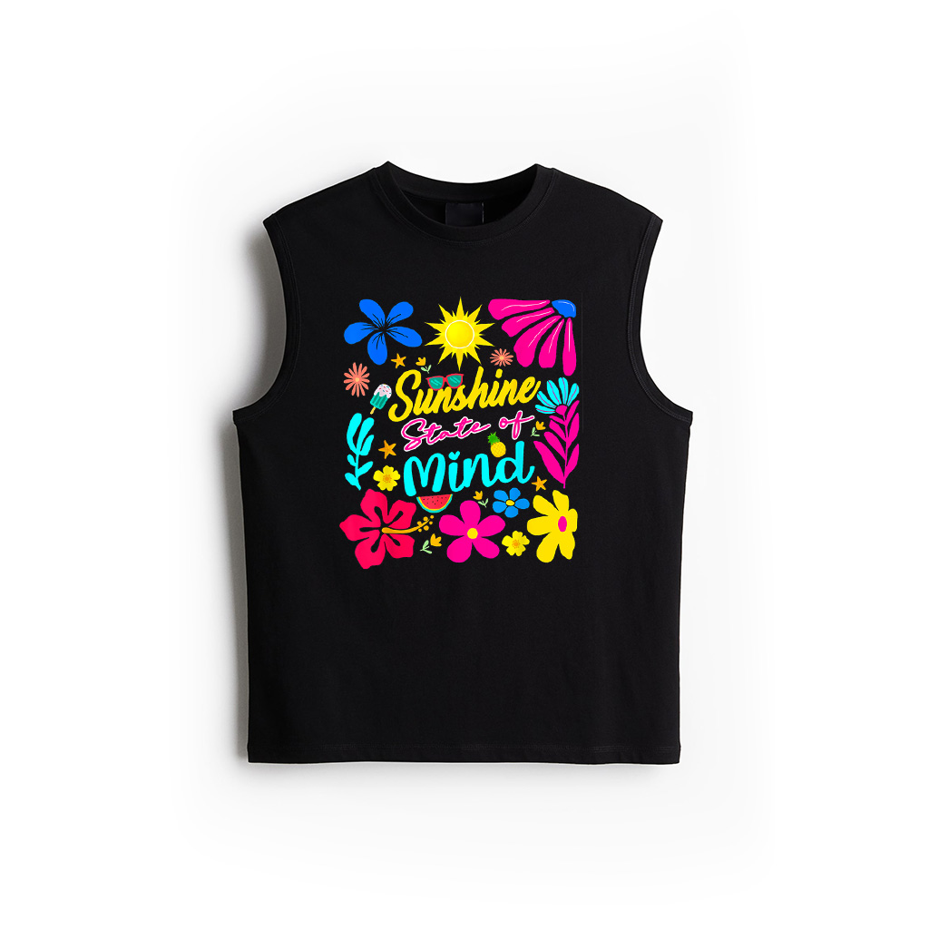 Sunshine State Of Mind Retro Flowers Summer Vibes Womens Tank Top