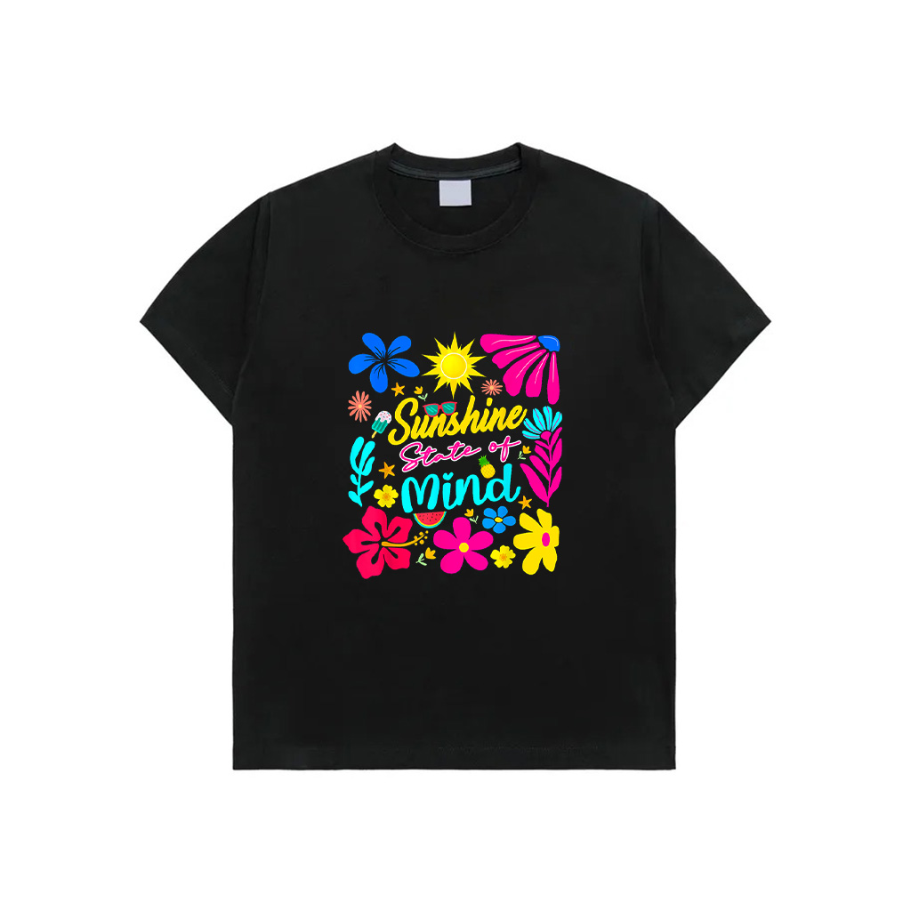 Sunshine State Of Mind Retro Flowers Summer Vibes Womens T-Shirt