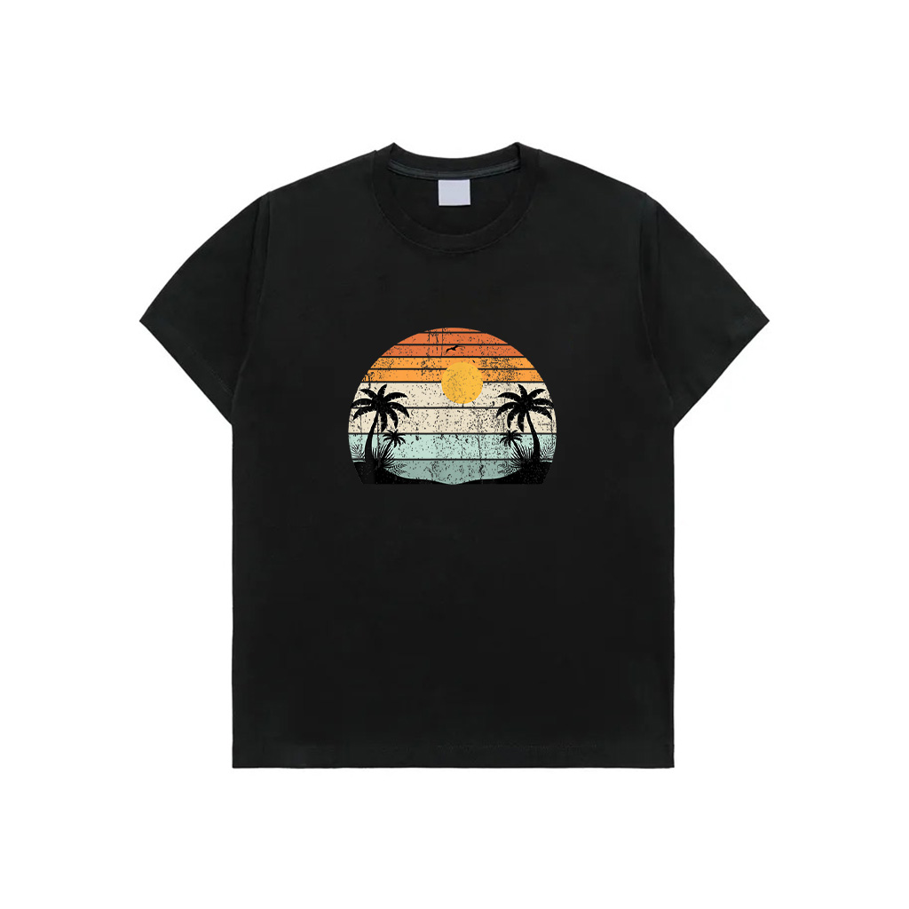 Sunshine Summer Vibes Palm Trees Beach Retro Tropical Summer T-Shirt