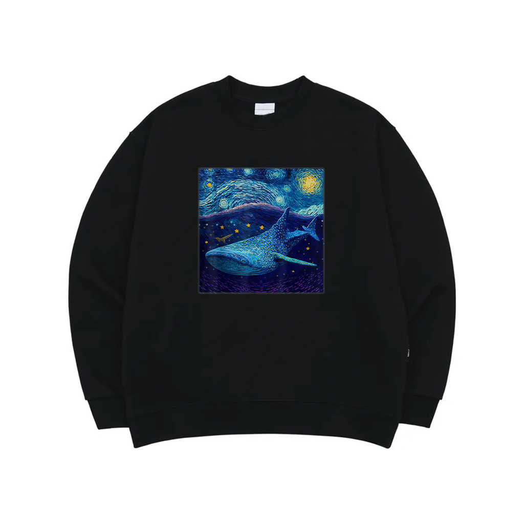 Surrealism Starry Night Whale Shark Sweatshirt