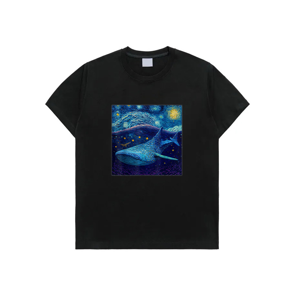 Surrealism Starry Night Whale Shark T-Shirt