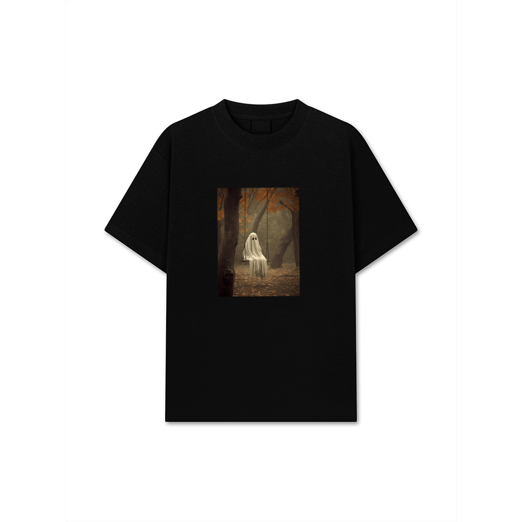 Swinging Ghost On A Swing Forest Vintage Victorian Horror T-Shirt