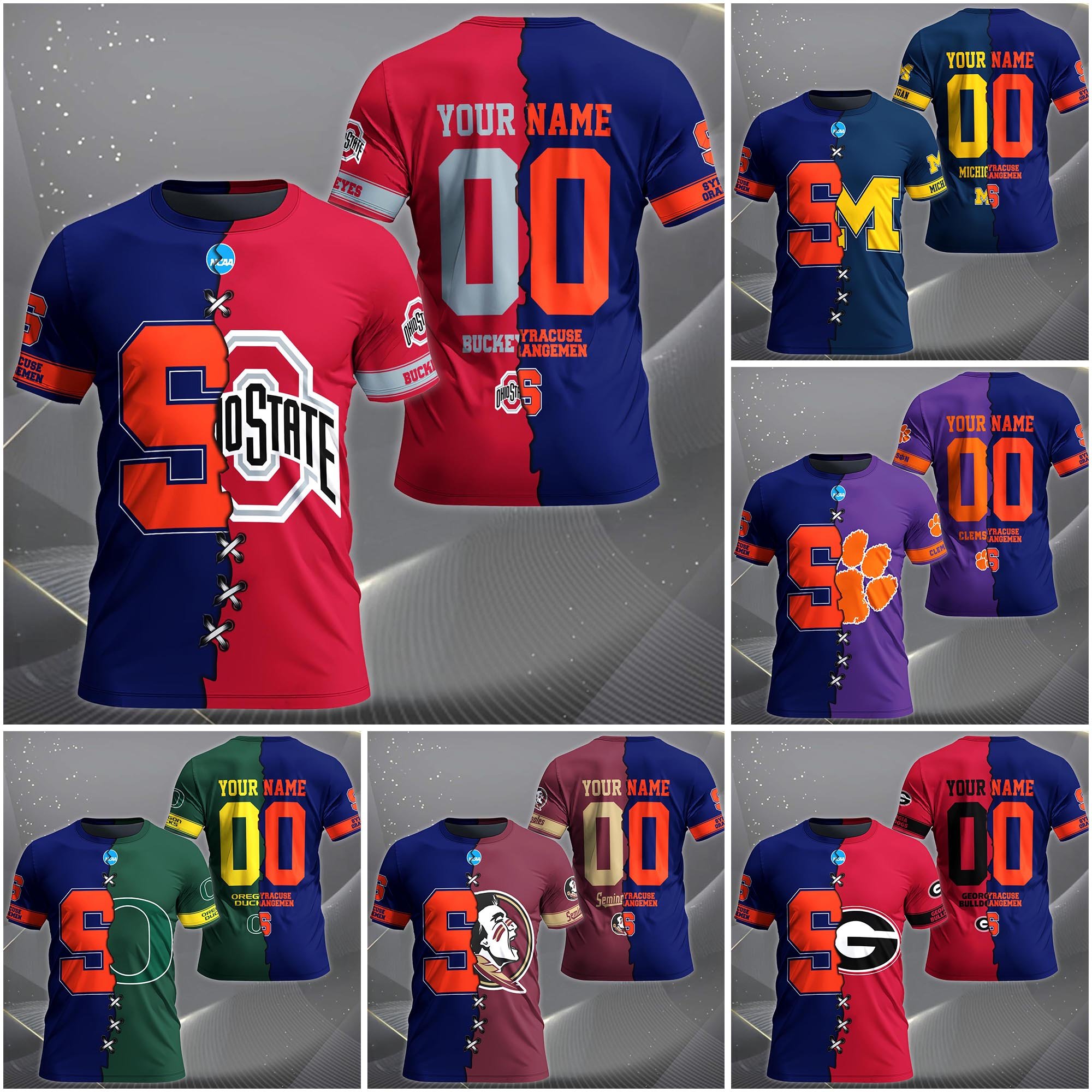 Syracuse Orange House Divided T-Shirt Custom Name 2025 Version, Year And Team, Sport Shirts For Fan