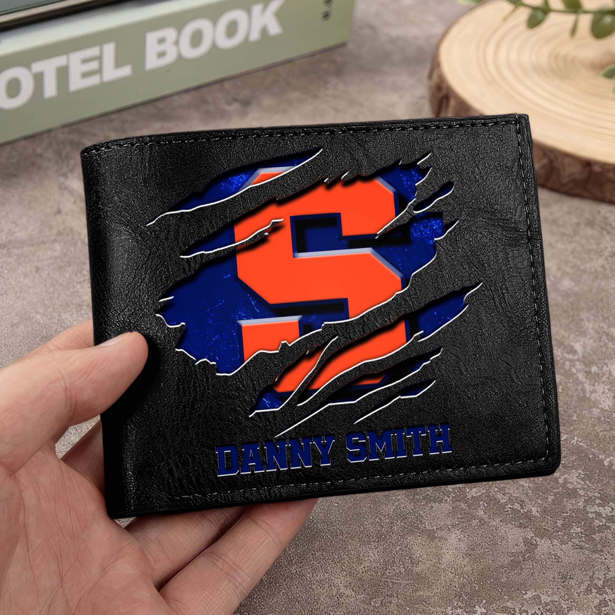 Syracuse Orange Men Wallet Custom Your Name, Football Team Men Wallet For Fans, Gifts For Football Lovers