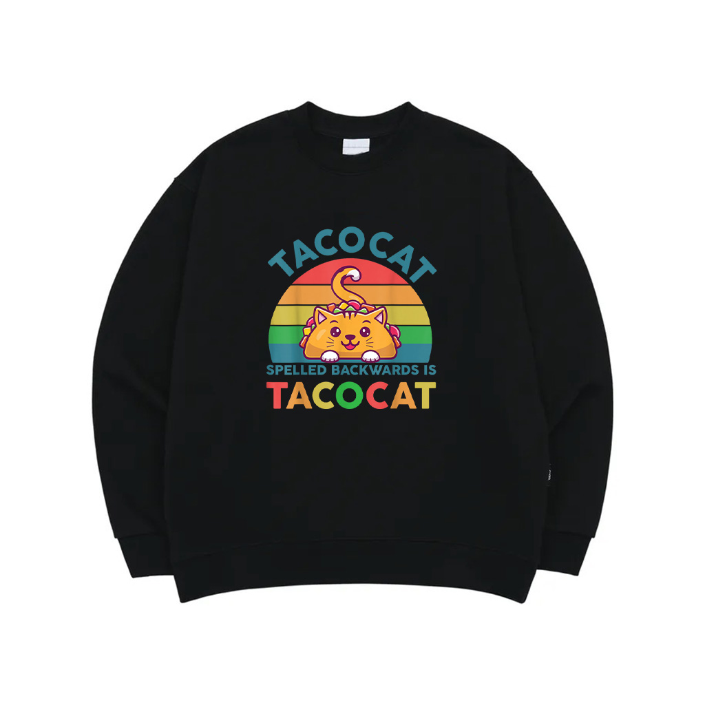 Taco Shirt Women Men Youth Cute Spelled Backwards Taco Cat Sweatshirt