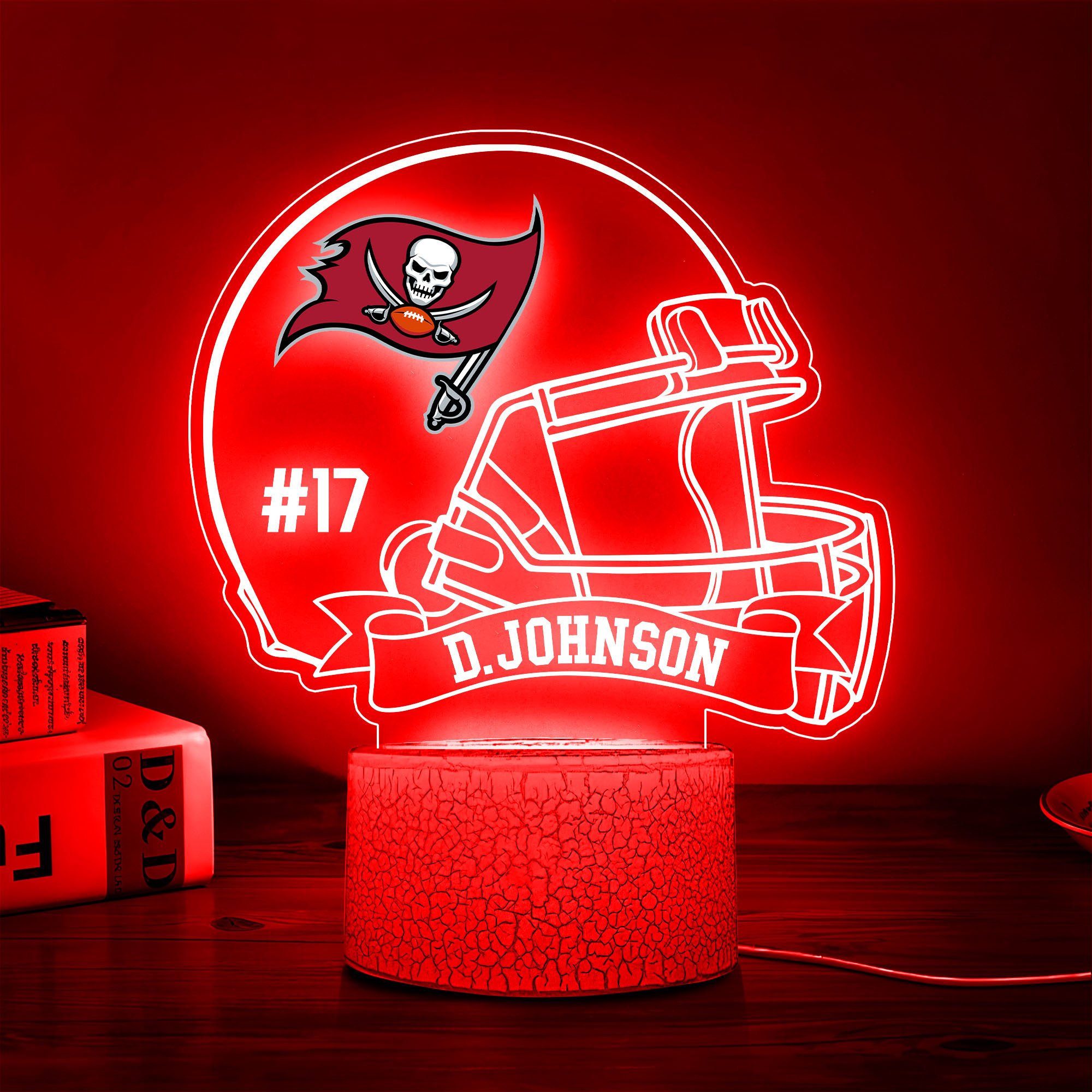 Tampa Bay Buccaneers 3D Led Lamp Custom Name And Number, Sport Lamp, Home Decor 