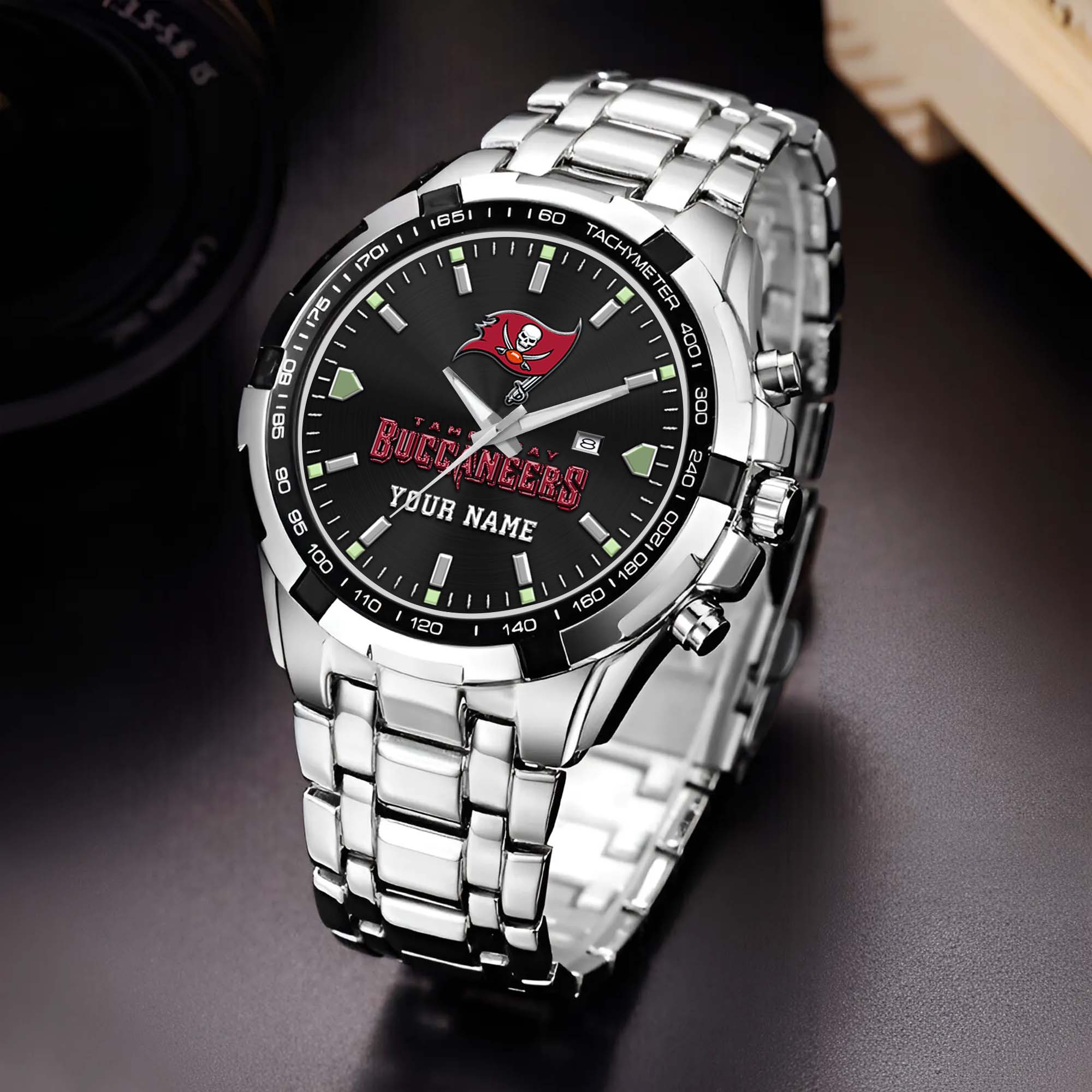 Tampa Bay Buccaneers Alloy Men Quartz Watch Custom Your Name, Sport Men Watch, Football Fan Gifts