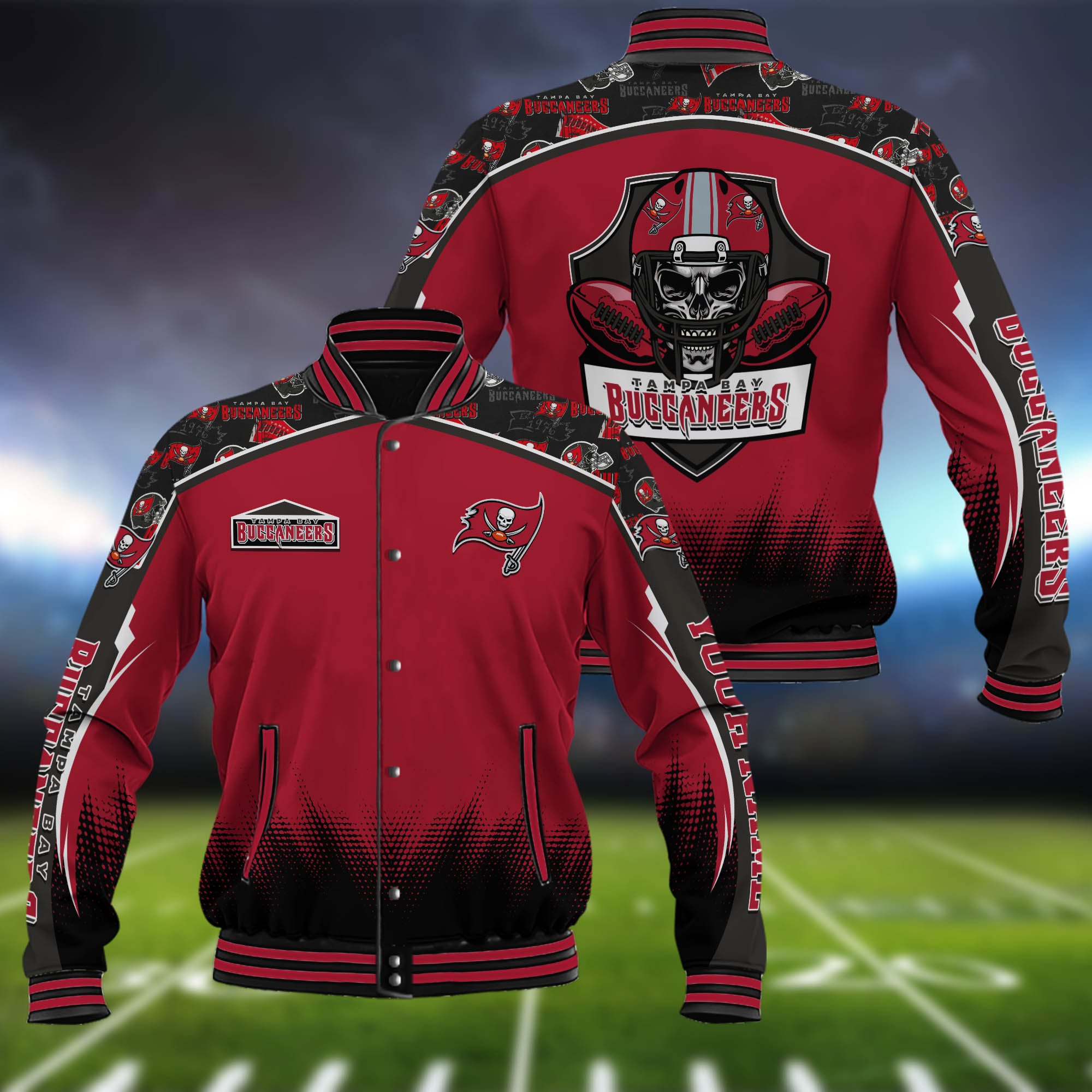 Tampa Bay Buccaneers Baseball Jacket Custom Name, Sport Team Jacket, Sport Gifts 