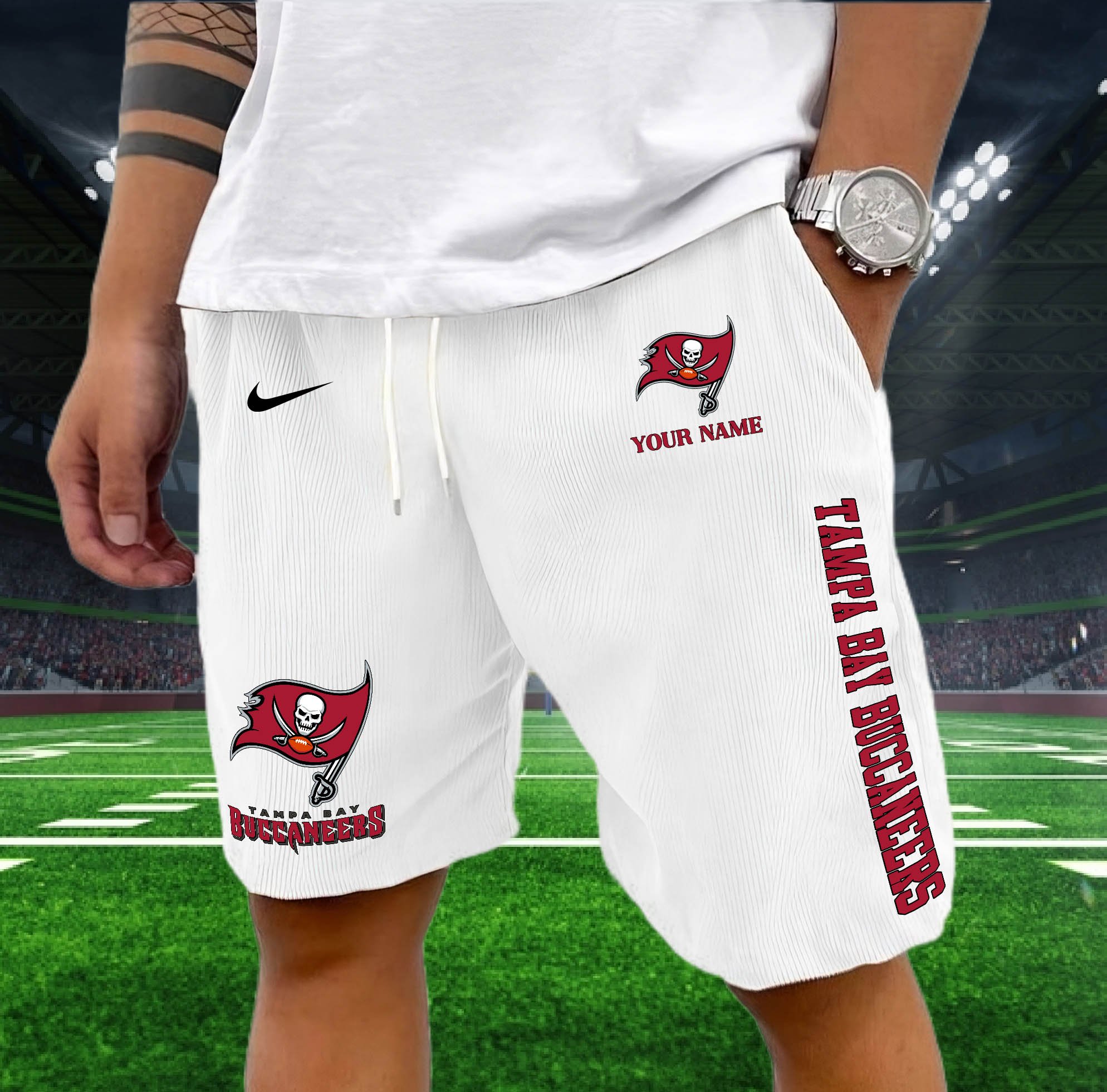 Tampa Bay Buccaneers Corduroy Shorts Custom You Name, Sport Corduroy Shorts, Gifts For Fan