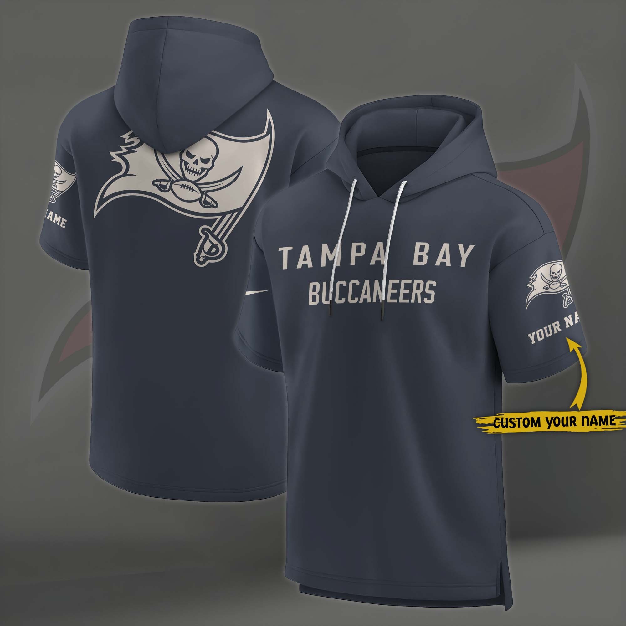 Tampa Bay Buccaneers Elements Future Ground Lettering Short Sleeve Pullover Hoodie Custom Name, Gifts For Football Lovers EHIVM 03051158