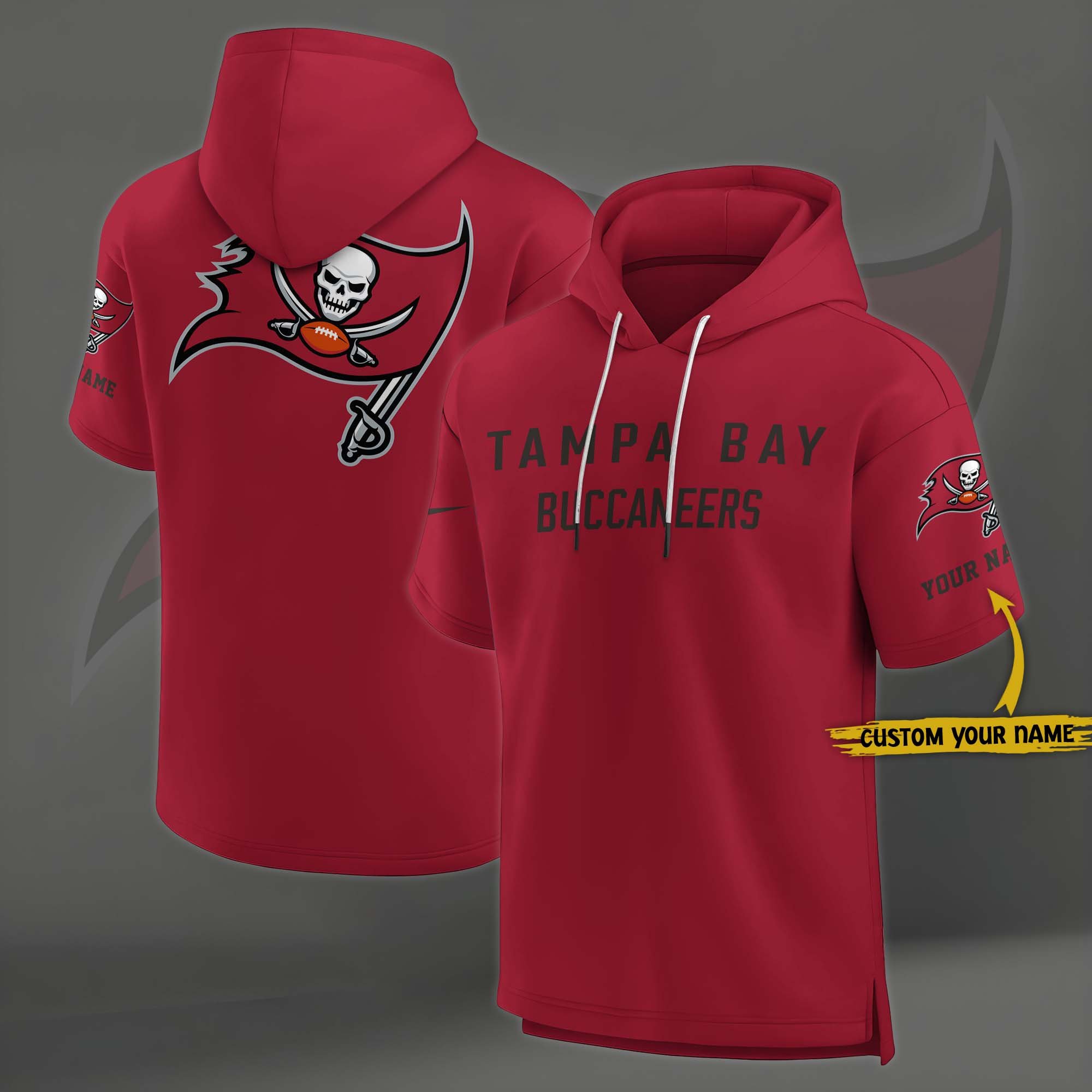Tampa Bay Buccaneers Elements Future Ground Lettering Short Sleeve Pullover Hoodie Custom Name, Gifts For Football Lovers EHIVM 03121220
