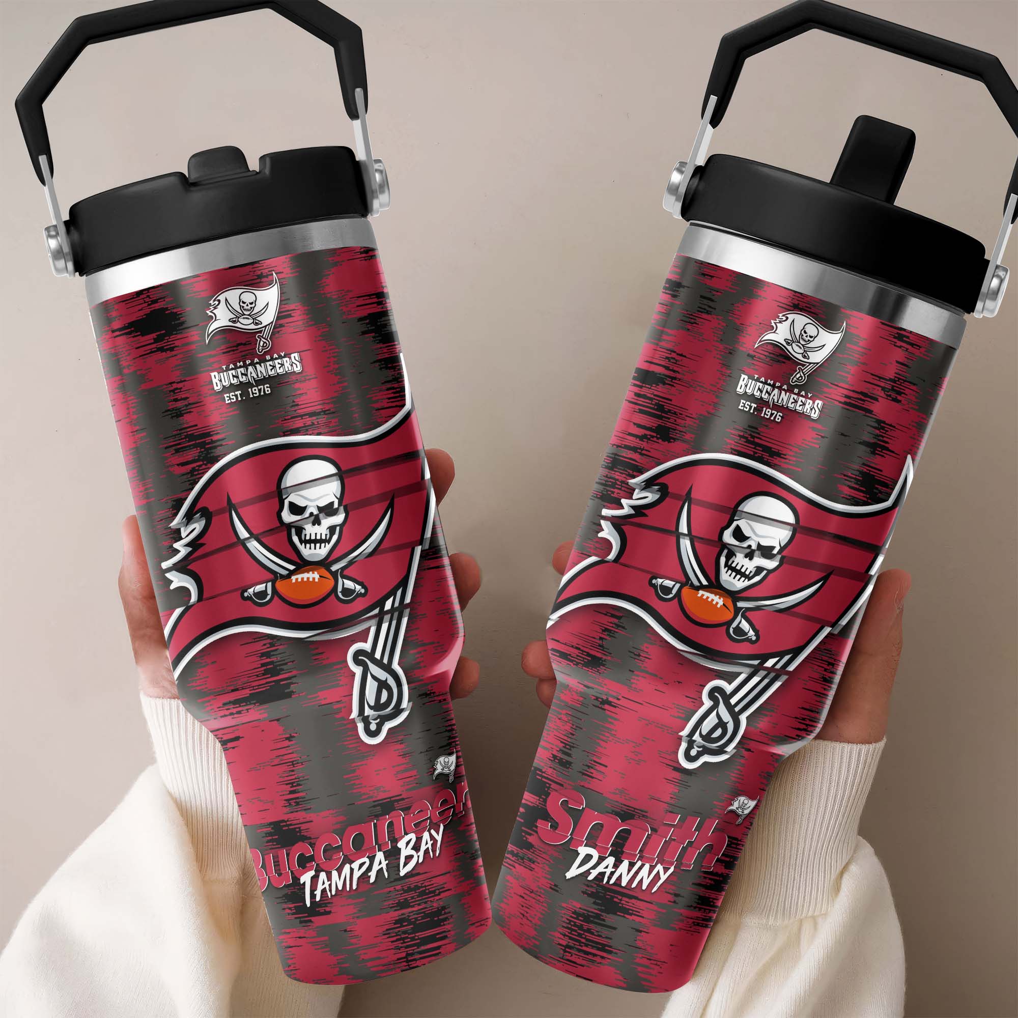 Tampa Bay Buccaneers Flip Straw 30Oz Tumbler Custom Your Name, Sport Flip Straw 30Oz Tumbler, Fan Gifts