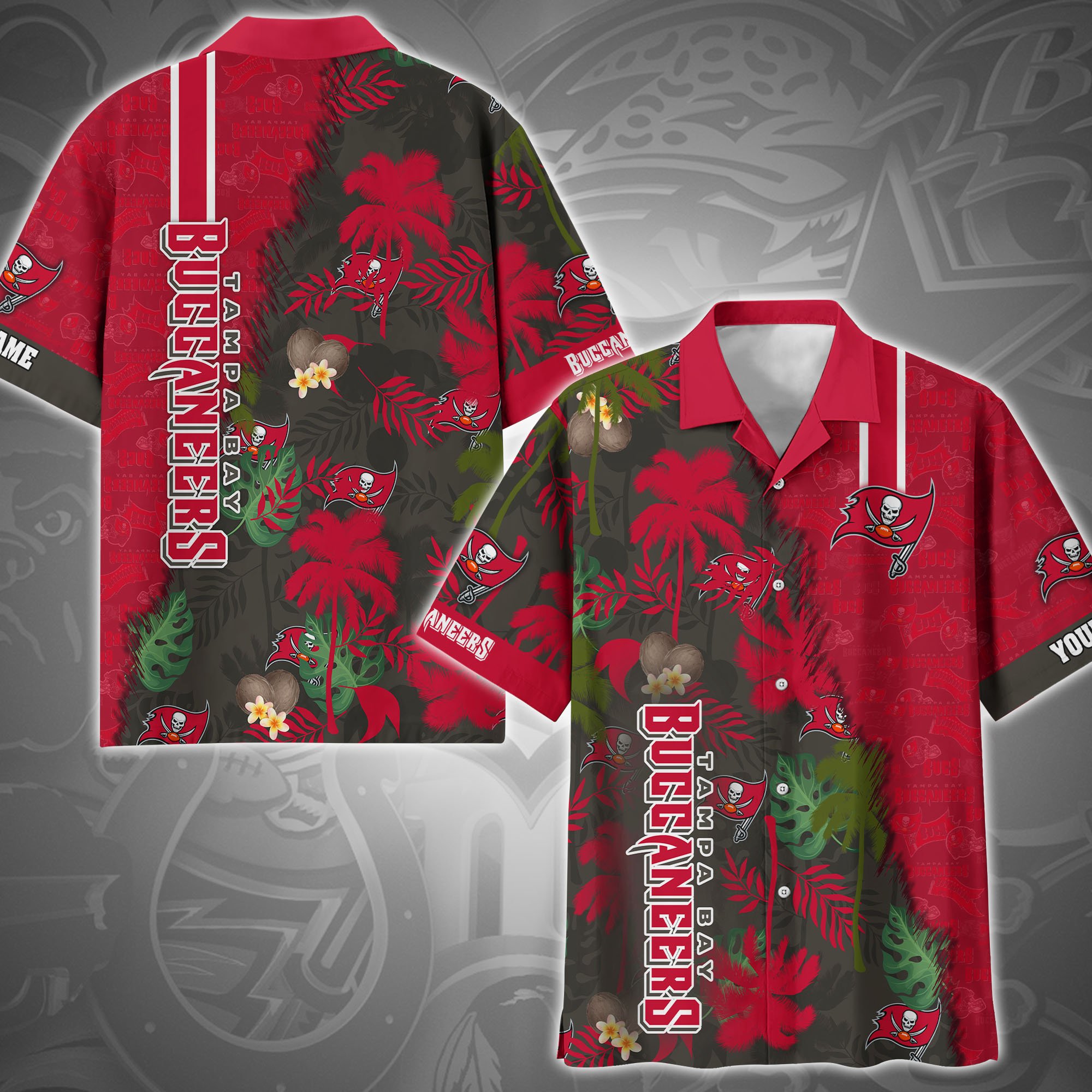 Tampa Bay Buccaneers Hawaii Shirt Custom Name, Sport Hawaii Shirt For Fan, Sport Gifts