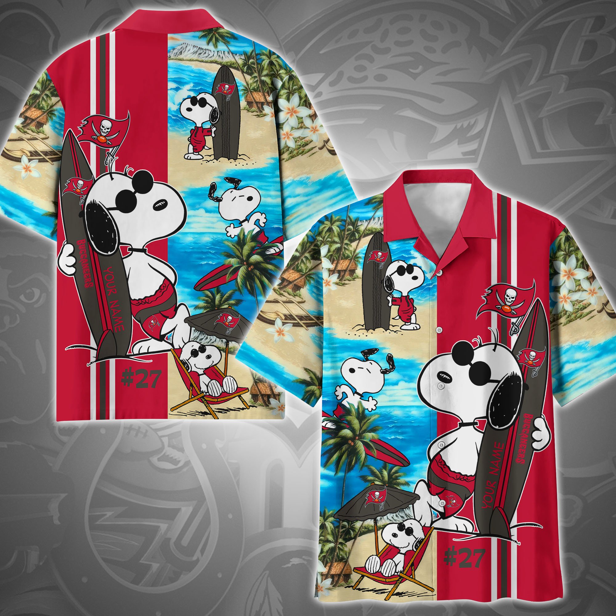 Tampa Bay Buccaneers Hawaii Shirt Custom Name, Sport Team Shirt For Fans