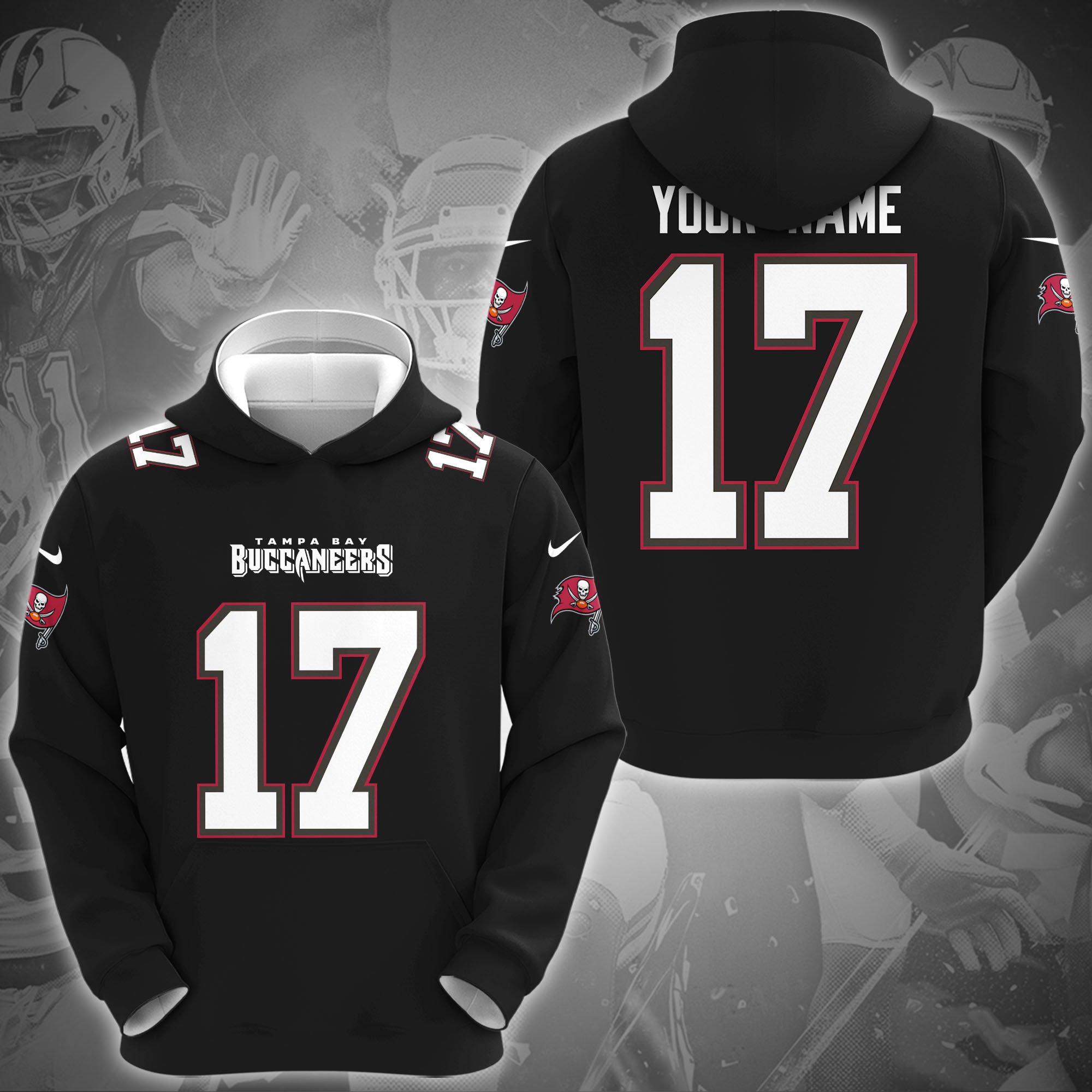 Tampa Bay Buccaneers Hoodie Custom Name And Year, Sport Hoodie For Fans