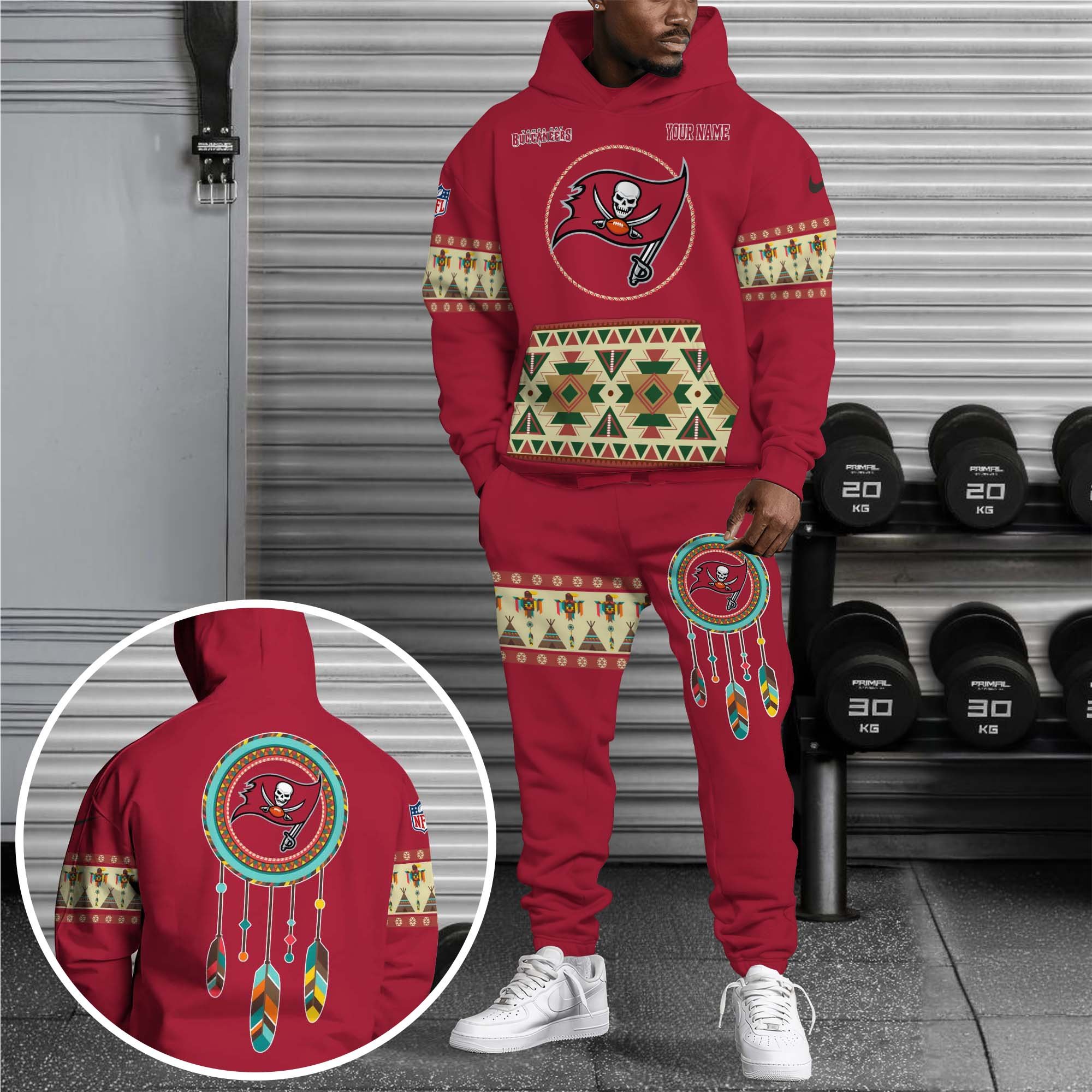 Tampa Bay Buccaneers Hoodie Sweatpants Set Custom Your Name, Sport Hoodie Sweatpants Set, Sport Gifts For Fan