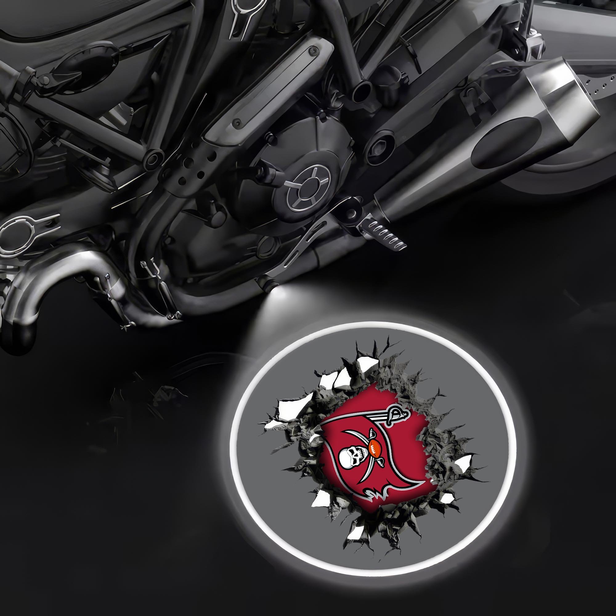 Tampa Bay Buccaneers Motorcycle Projection Lamp Light, Gifts For Fan