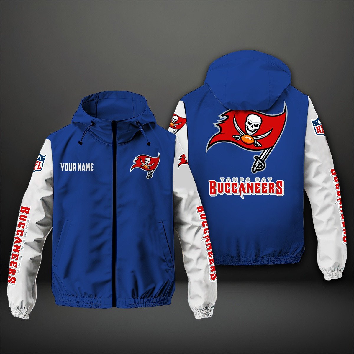 Tampa Bay Buccaneers NFL Personalized Windbreaker Jacket For Fan