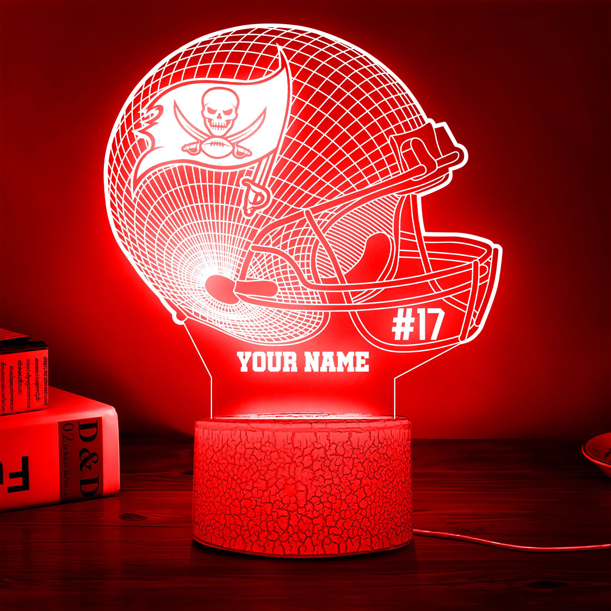 Tampa Bay Buccaneers Team 3D Led Lamp Custom Name And Year, Sport Lamp, Home Decor 
