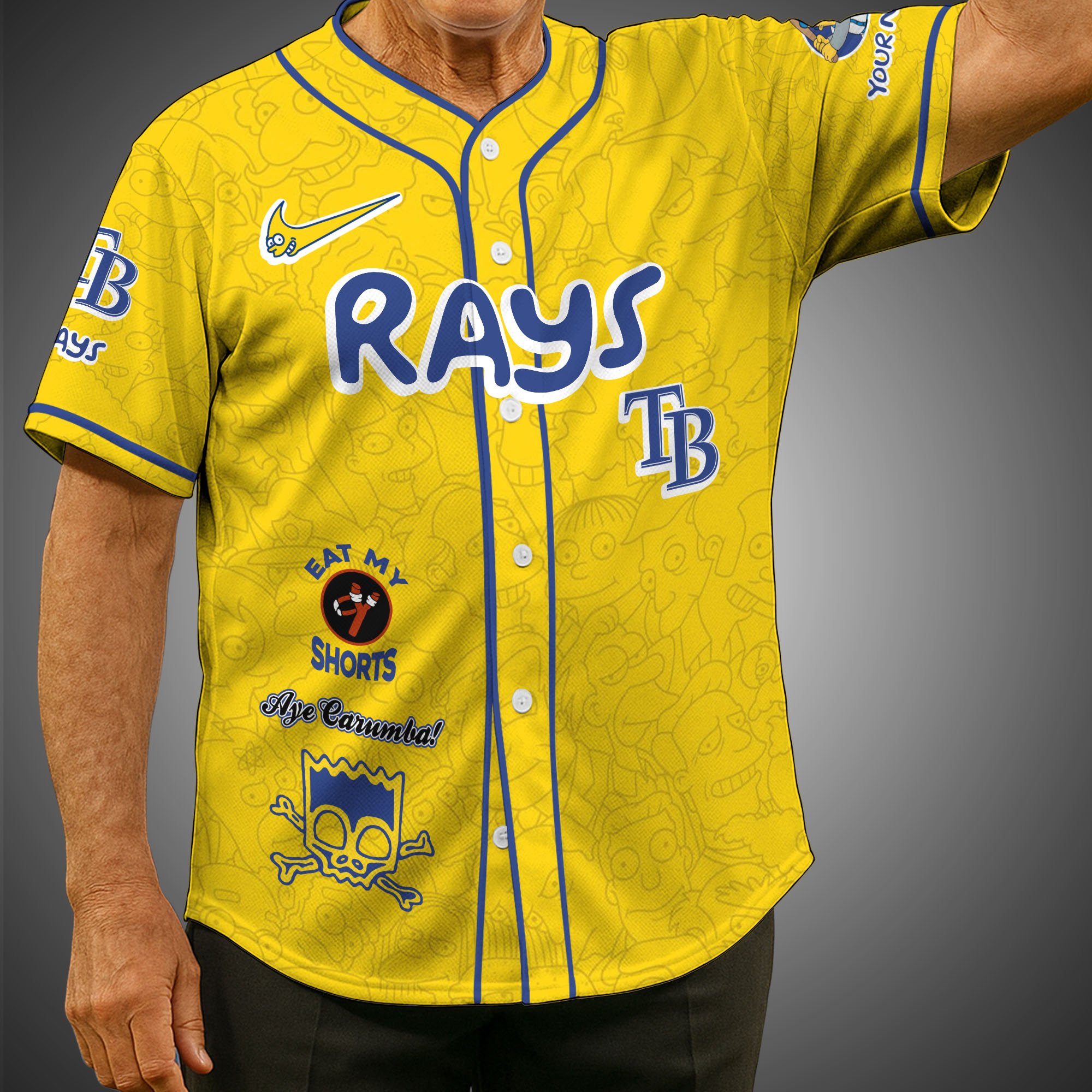Tampa Bay Rays Baseball Shirt X The Simpsons Custom Name, Baseball Jersey Editions Limited 2025, Sport Gifts