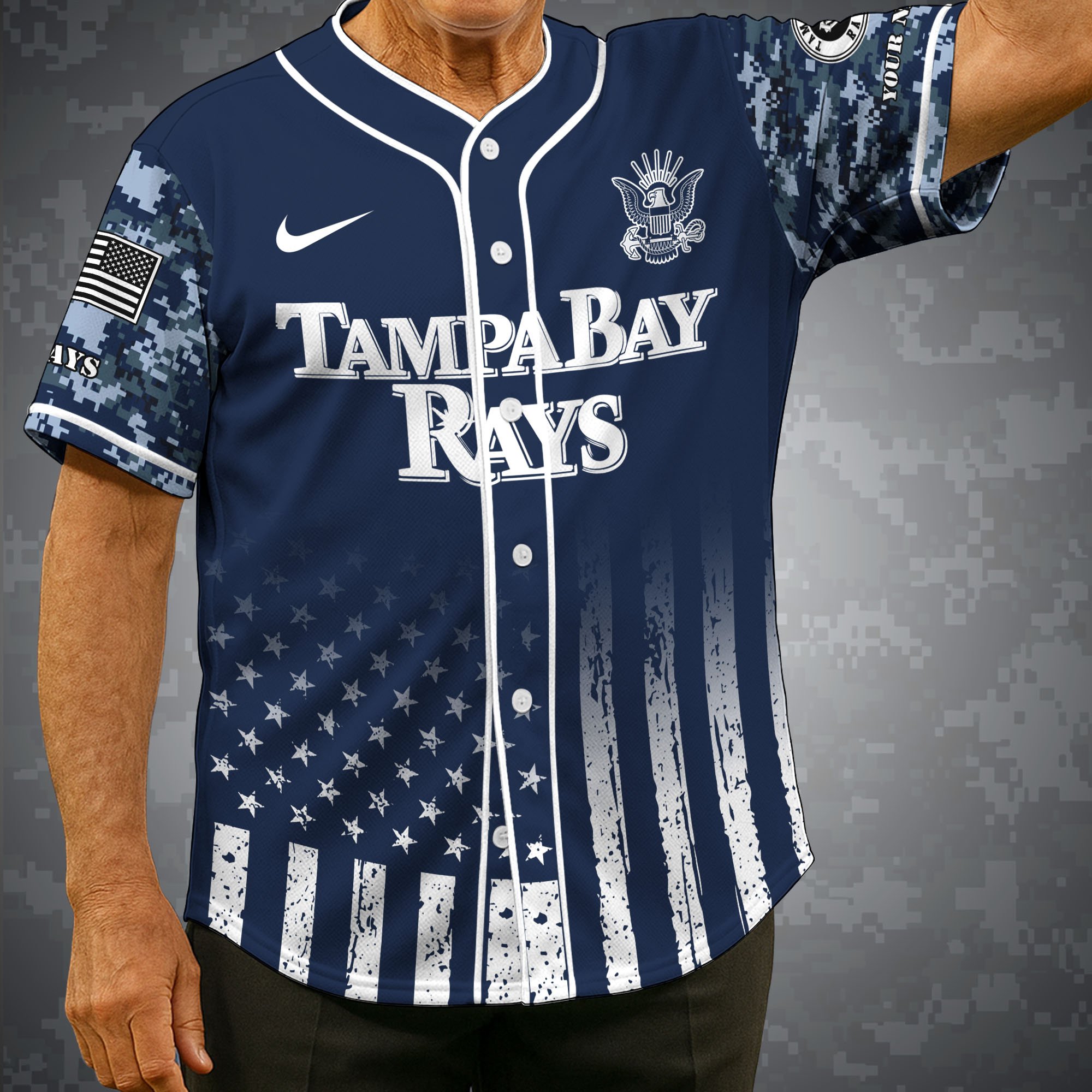 Tampa Bay Rays Baseball Shirt X US Navy Military Appreciation Night Jersey Editions Limited 2025 Custom Name, Sport Shirt For Fan