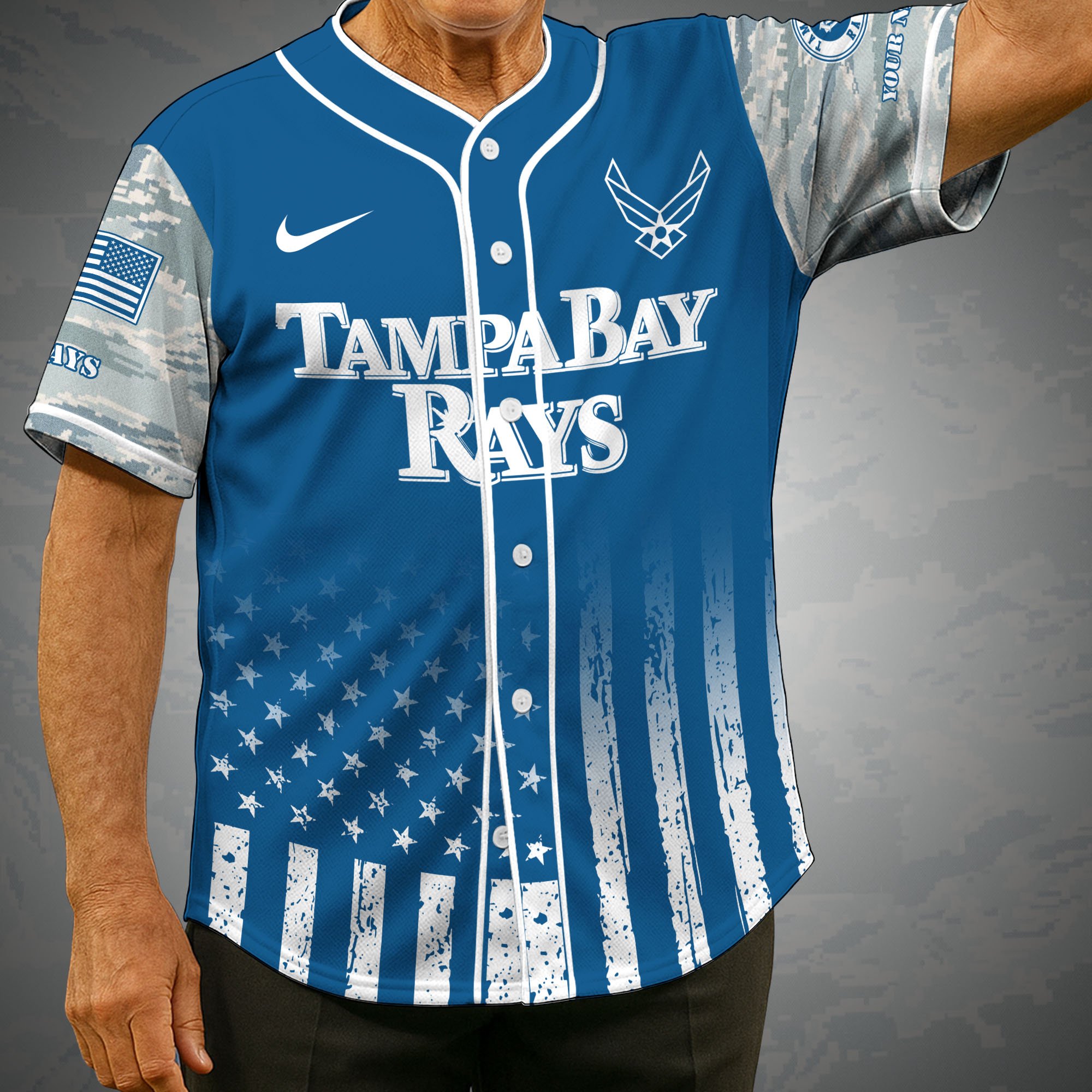 Tampa Bay Rays Camouflage Baseball Shirt Custom Name, Sport Team Shirt, Sport Gifts