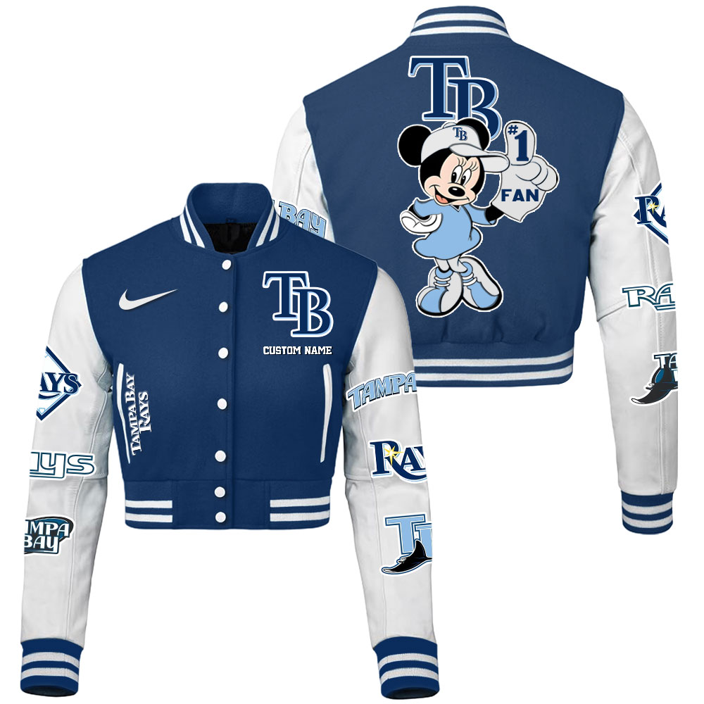 Tampa Bay Rays MLB Style Cropped Baseball Jacket For Fans