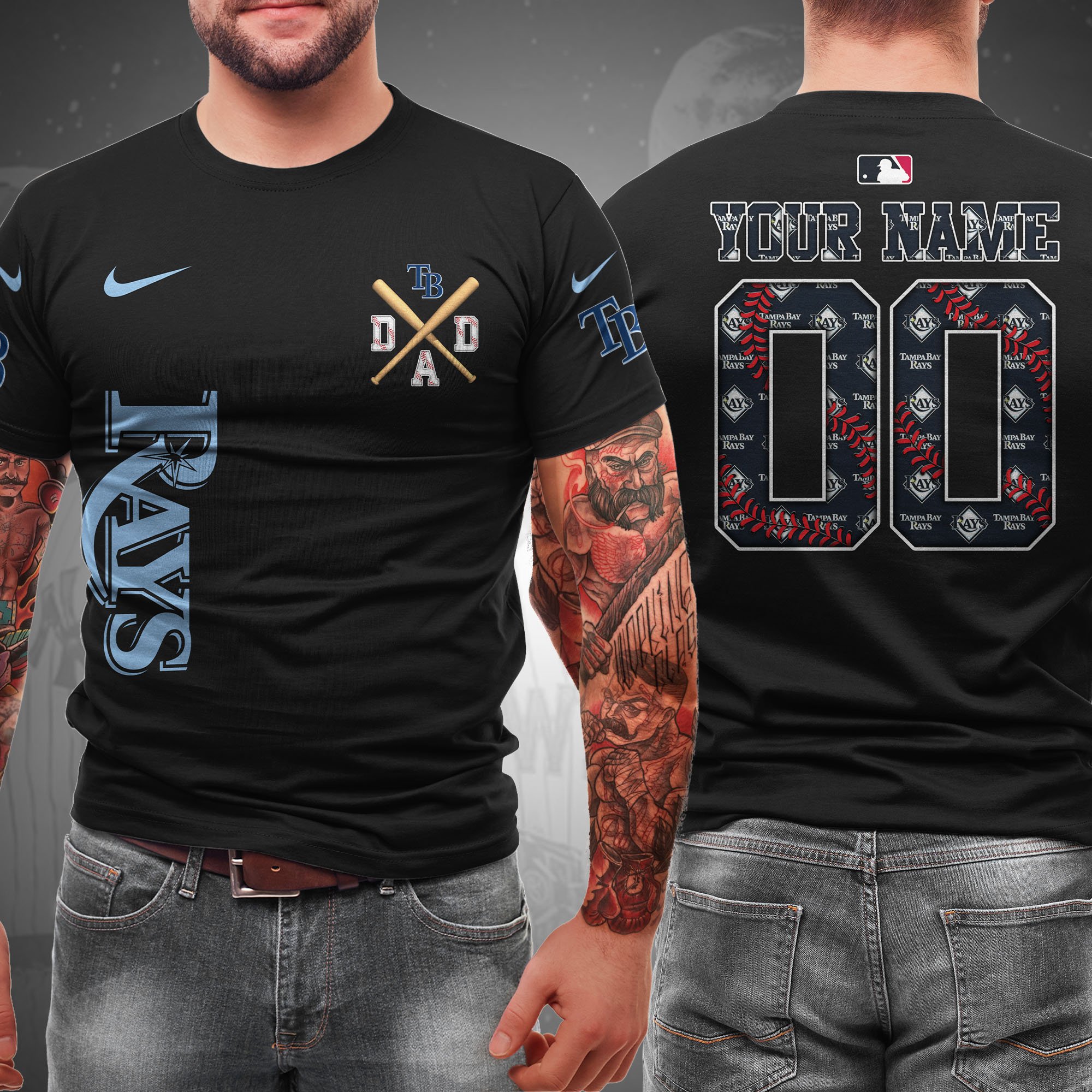 Tampa Bay Rays T-Shirt Custom Name And Number, Sport Team Shirt, Gifts For Dad 