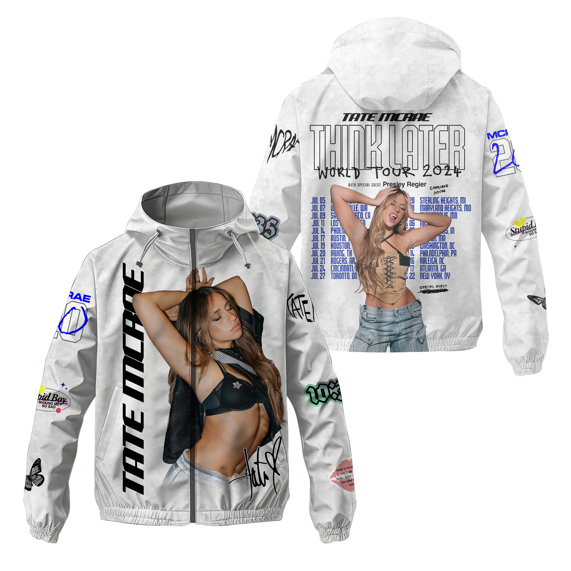 Tate Mcrae Music Windbreaker Outdoor Jacket