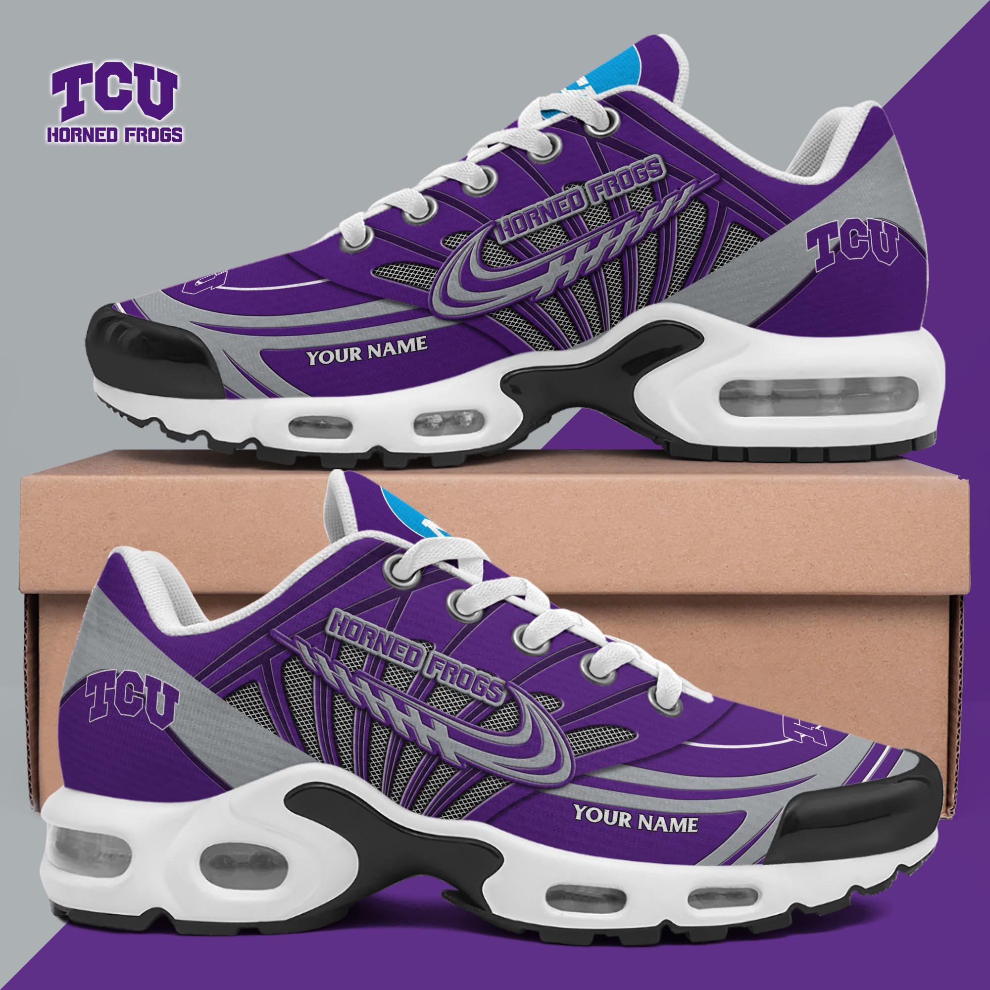 TCU Horned Frogs TN Shoes 2025 Version Custom Your Name, Shoes For Sport Fans, Gift For Fans
