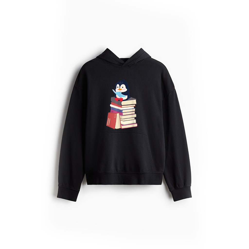 Teacher Librarian Kawaii Penguin, Book Lover Penguin Hoodie