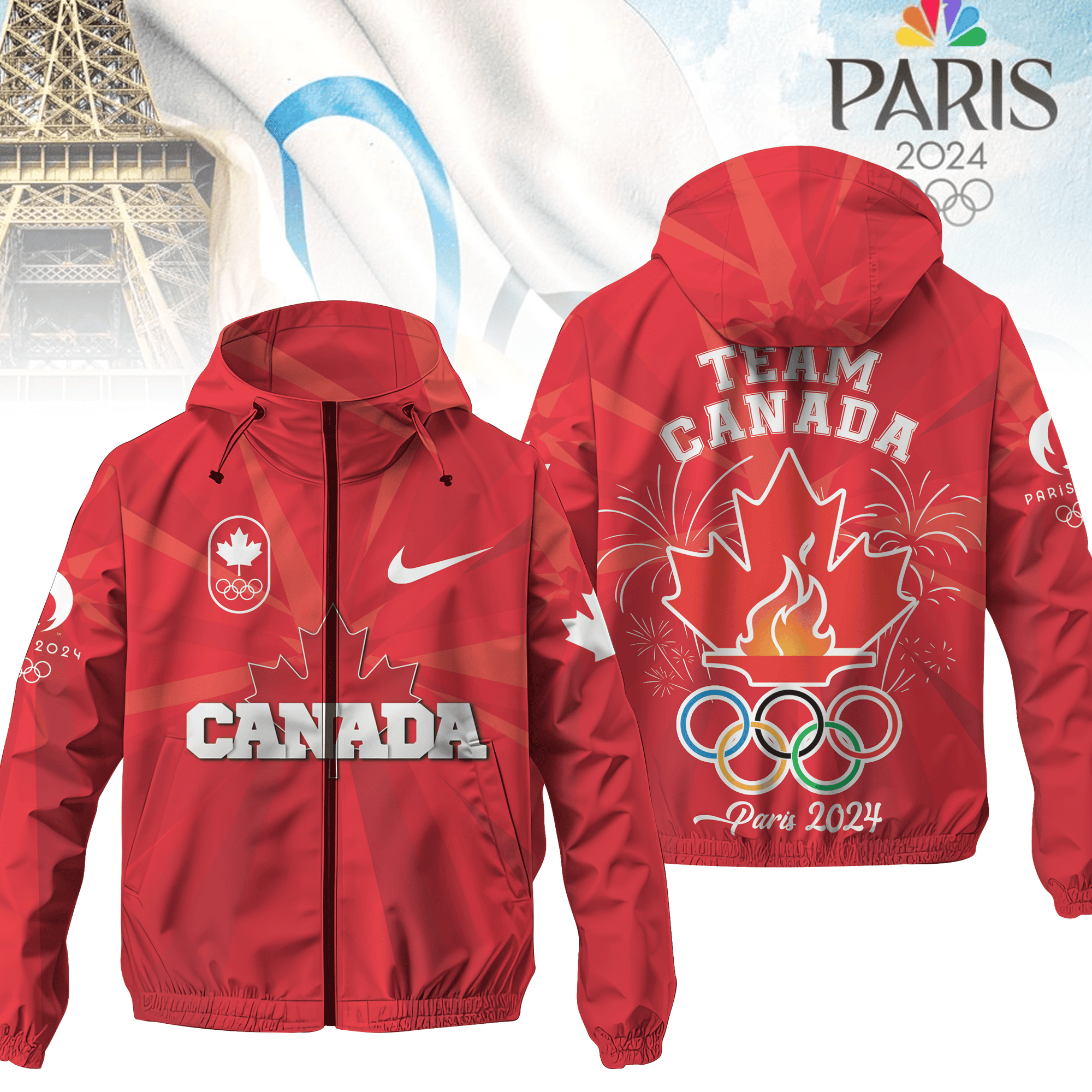 Team Canada Olympic Paris 2024 Olympic Style Windbreaker Jacket