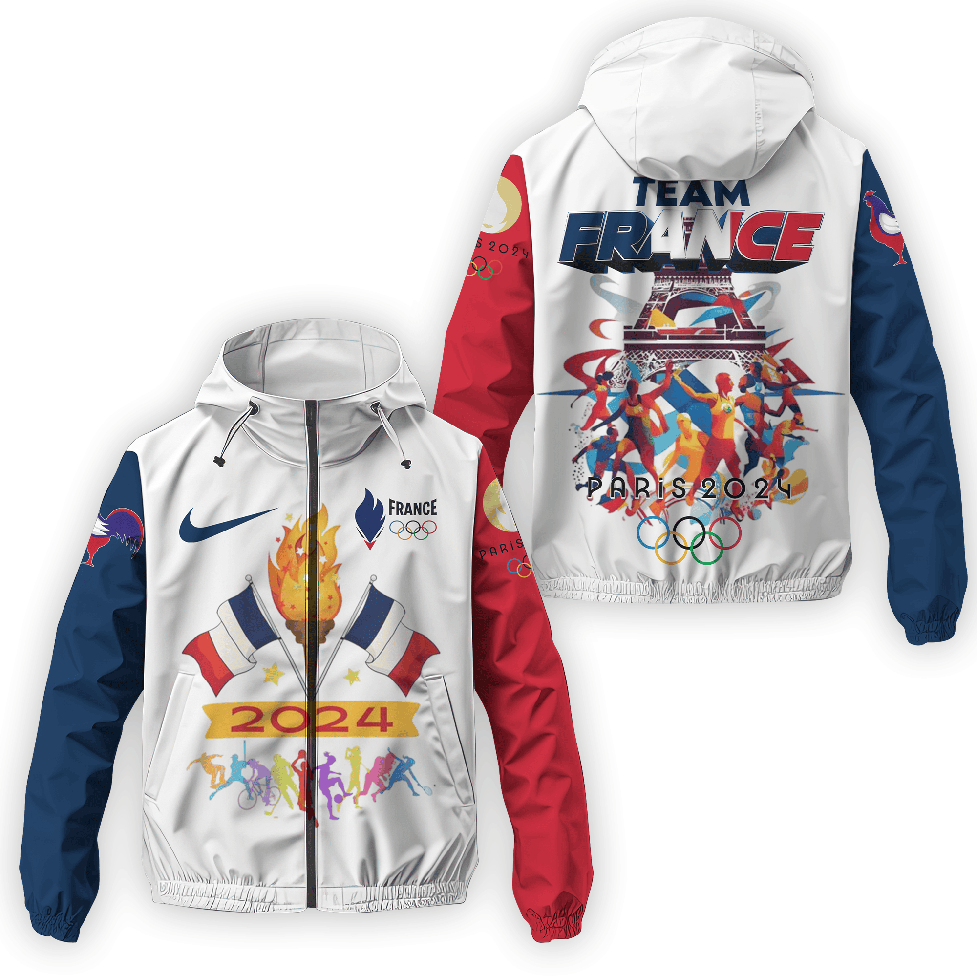 Team France Olympic Paris 2024 Olympic Style Windbreaker Jacket