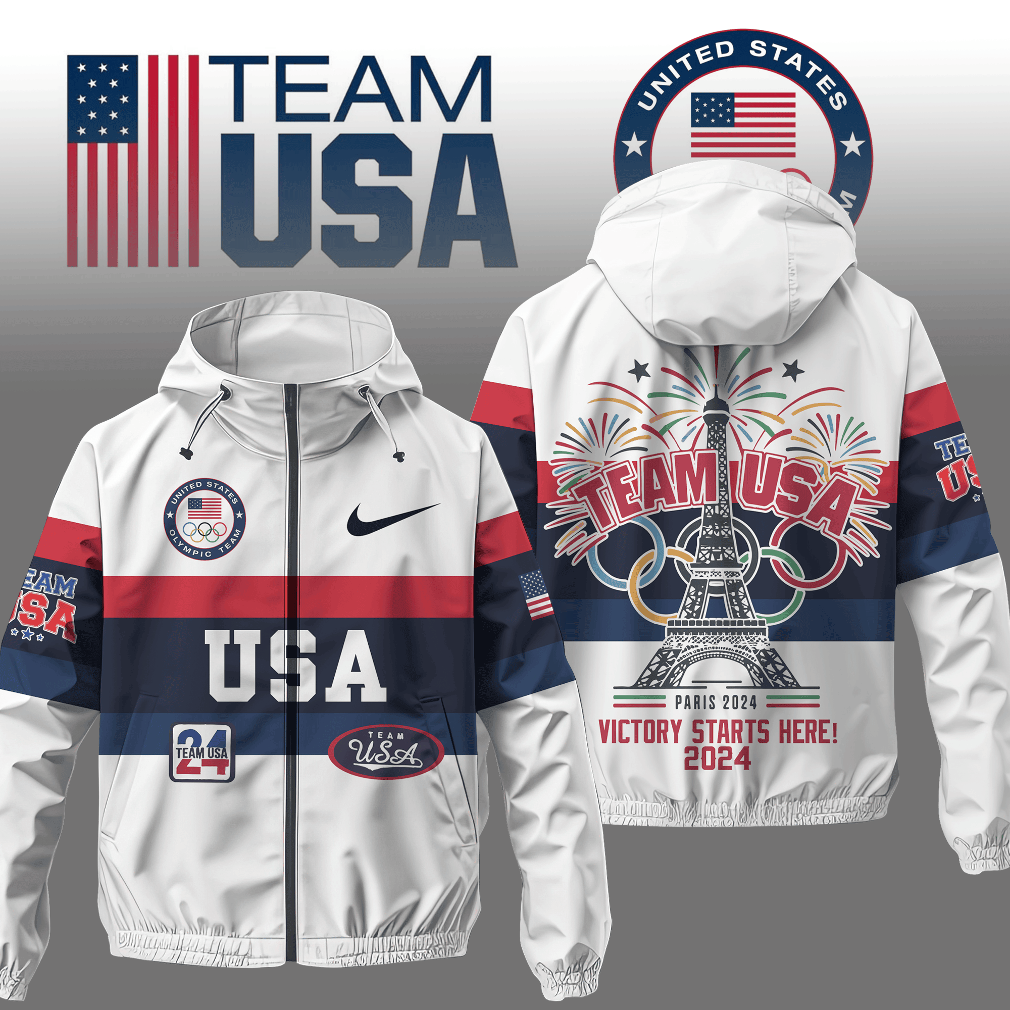 Team USA Olympic 2024 Olympic Style Windbreaker Jacket