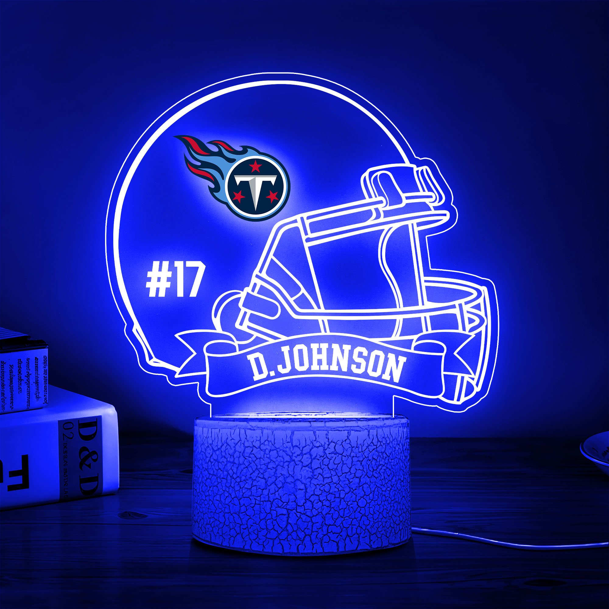 Tennessee Titans 3D Led Lamp Custom Name And Number, Sport Lamp, Home Decor 