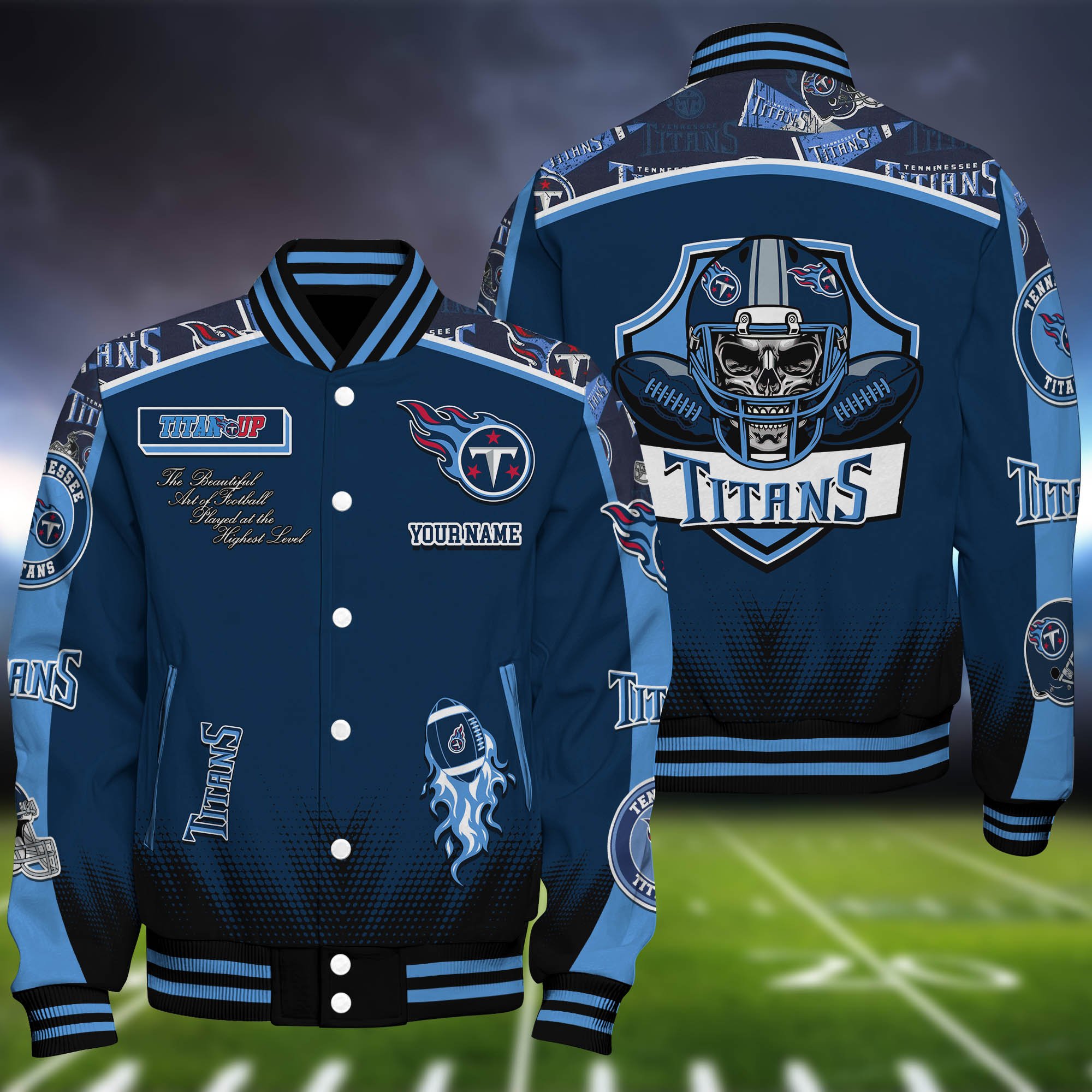 Tennessee Titans Baseball Jacket Personalized Your Name, Jackets For Sport Fans 