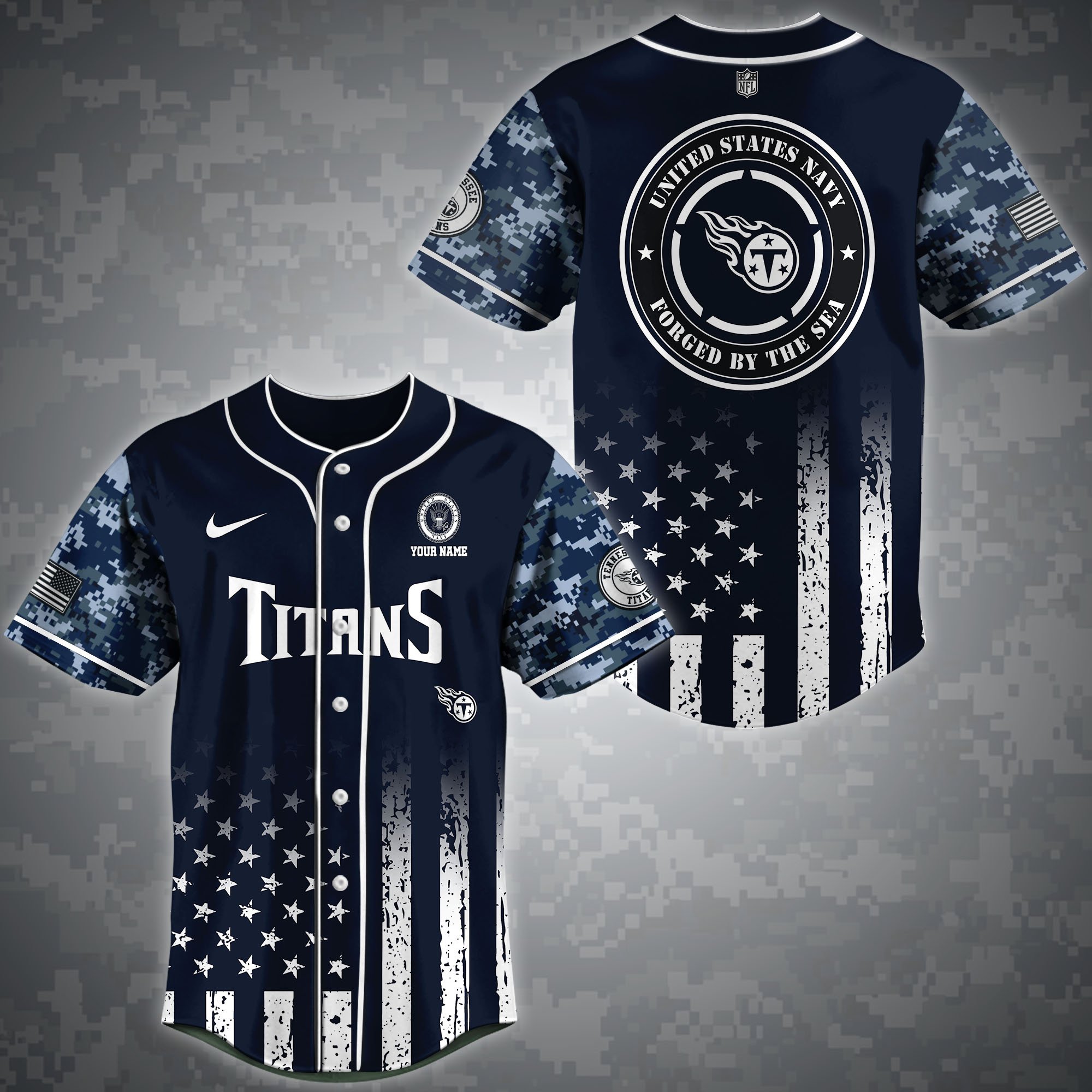 Tennessee Titans Baseball Shirt Custom Name, Sport Team And Navy Shirt, Fan Gifts