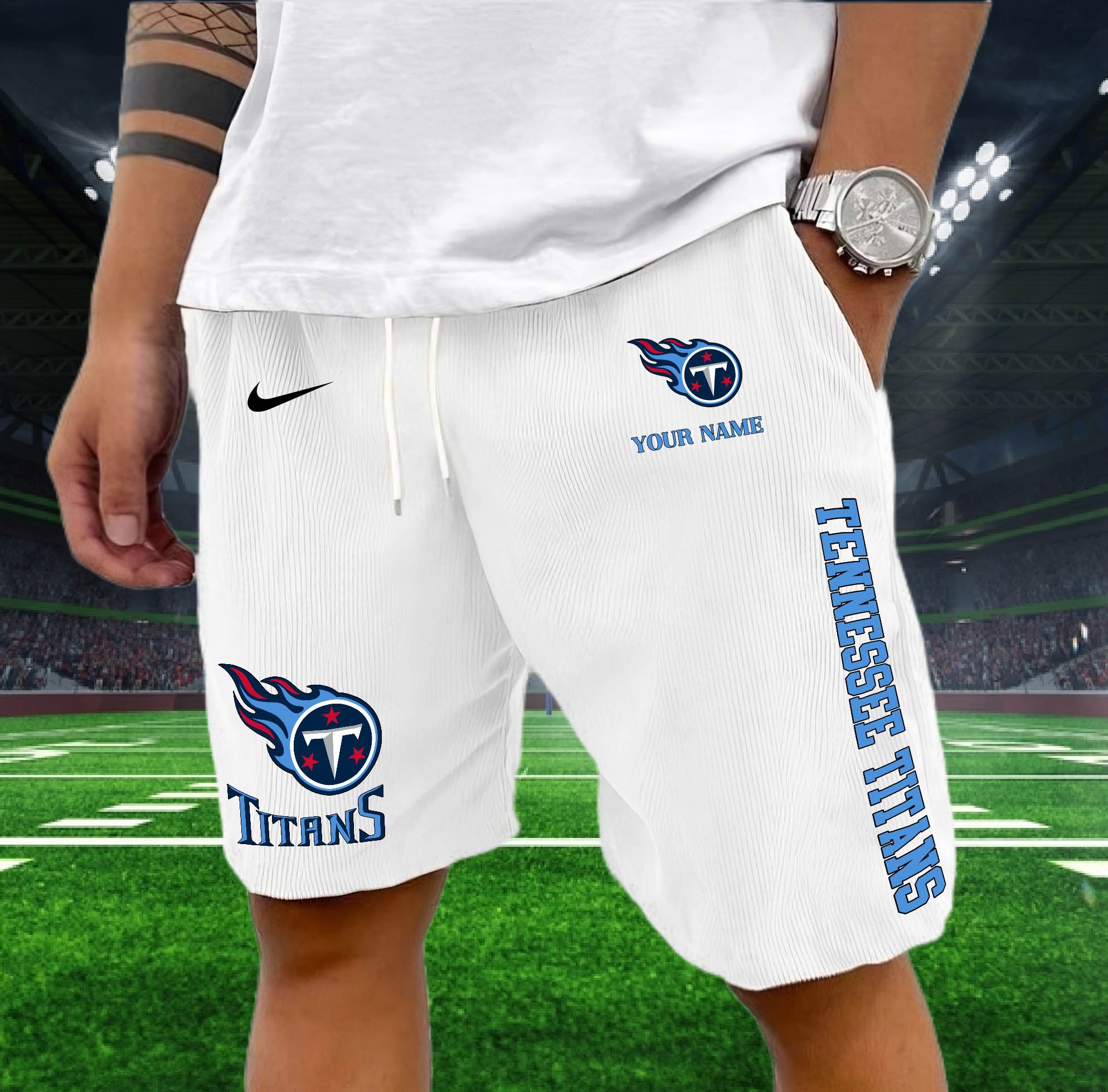 Tennessee Titans Corduroy Shorts Custom You Name, Sport Corduroy Shorts, Gifts For Fan