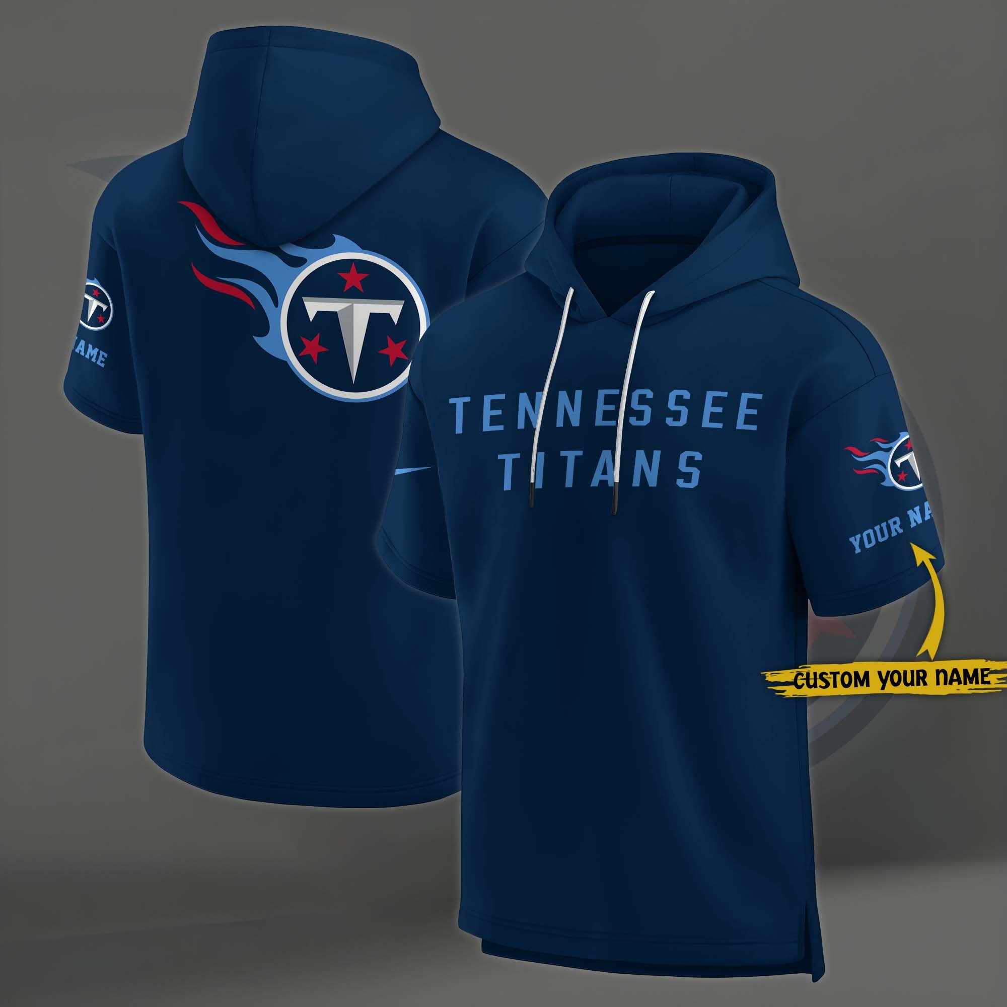Tennessee Titans Elements Future Ground Lettering Short Sleeve Pullover Hoodie Custom Name, Gifts For Football Lovers EHIVM 03121220