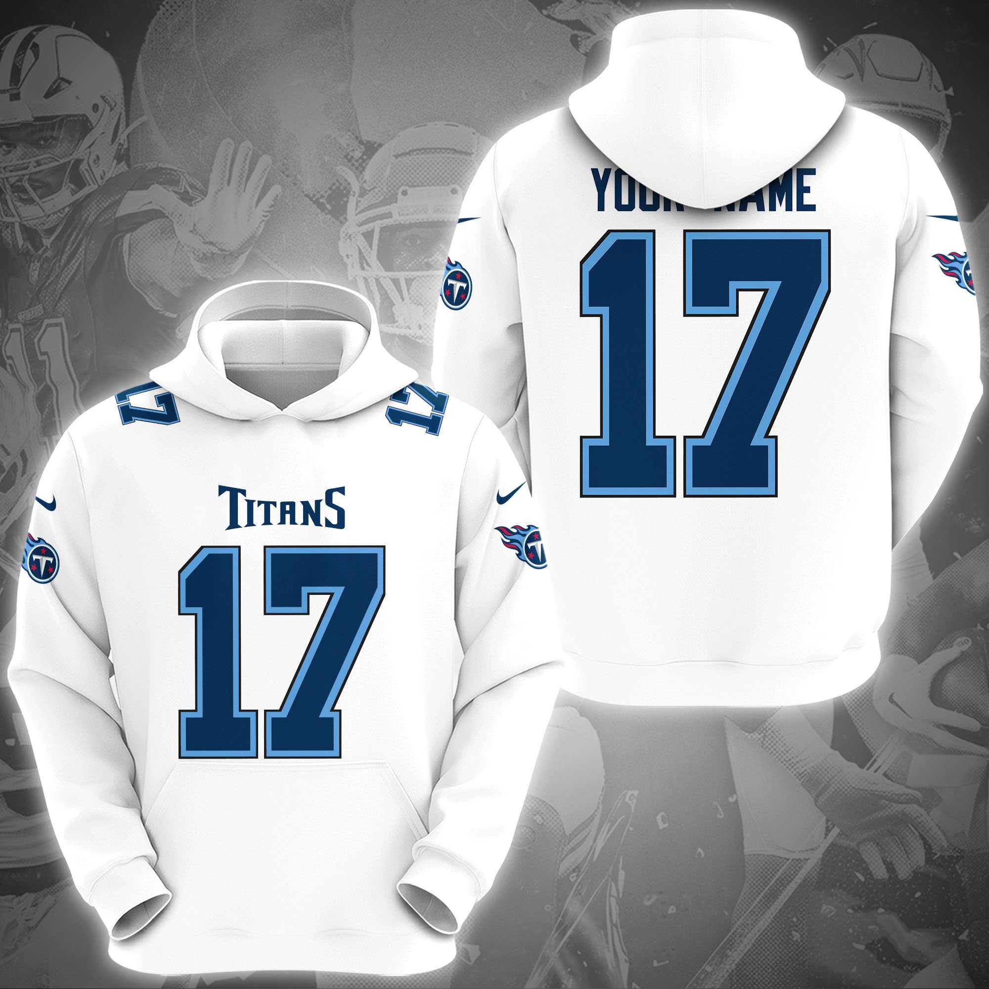 Tennessee Titans Hoodie Custom Name And Number, Sport Gifts, Fan Gifts