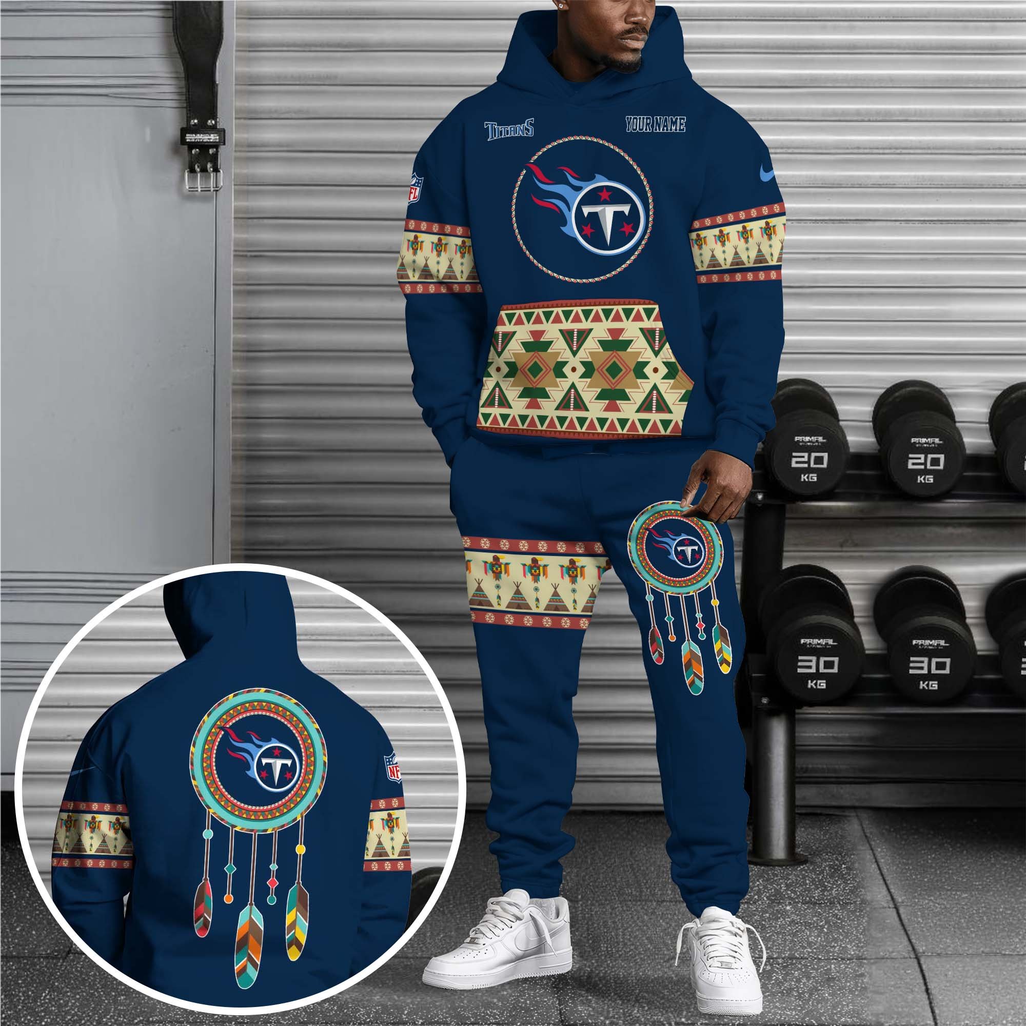 Tennessee Titans Hoodie Sweatpants Set Custom Your Name, Sport Hoodie Sweatpants Set, Sport Gifts For Fan