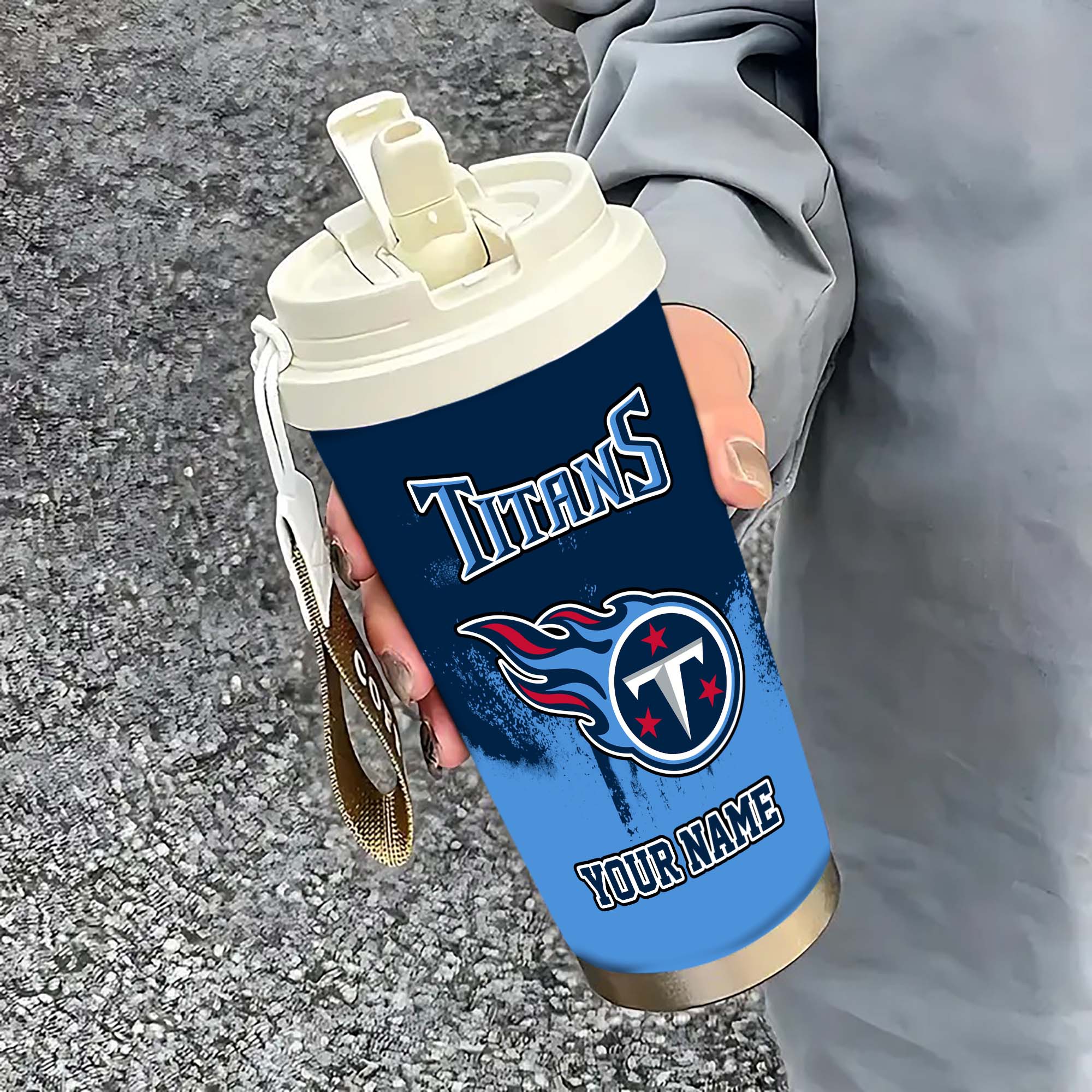 Tennessee Titans Insulated Coffee Mug With Straw And Lid, Portable Coffee Travel Mug For Car, Fan Gifts