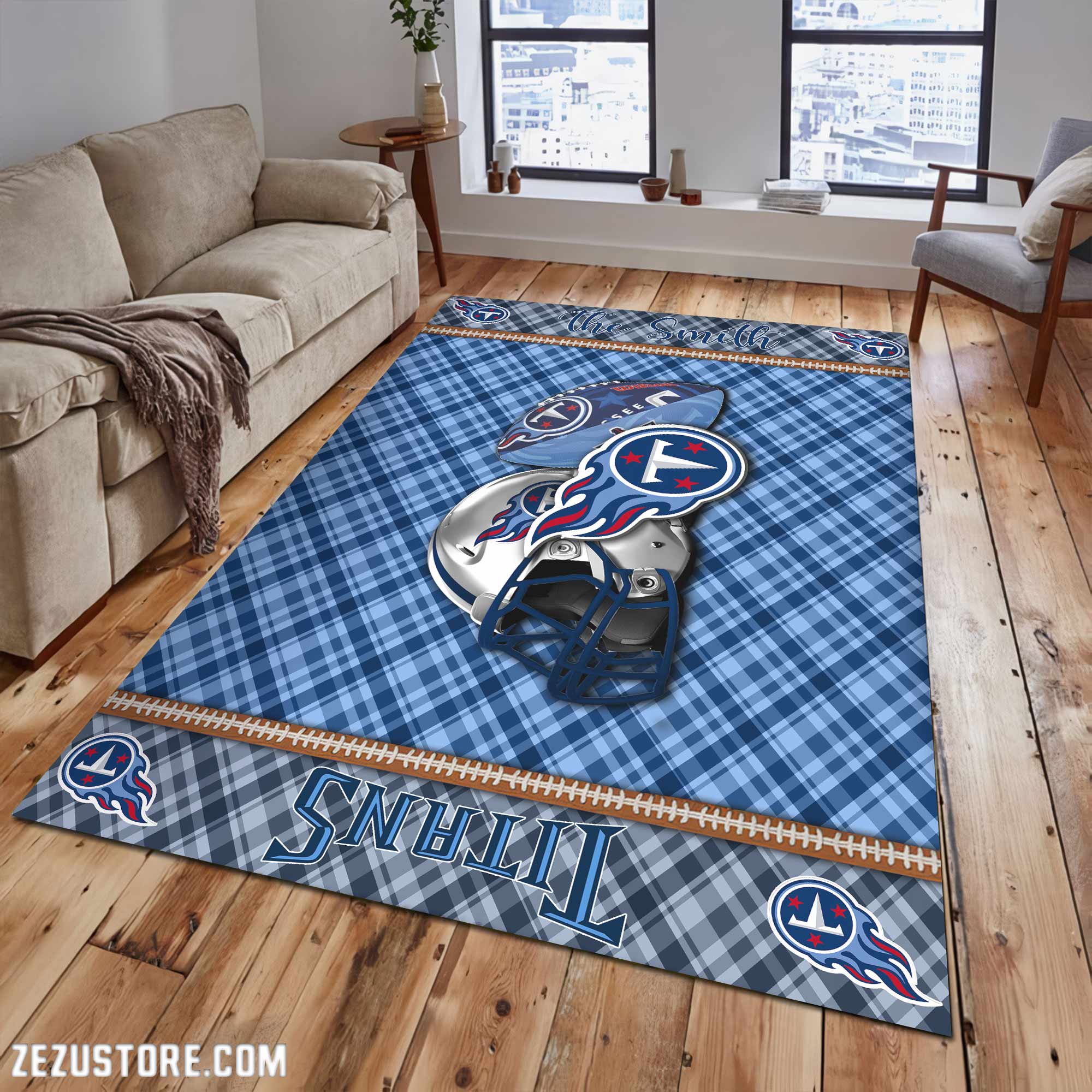 Tennessee Titans Living Room Rug Custom Your Name, Football Team Living Room Rug 2025 Versions, Football Fan Gifts 