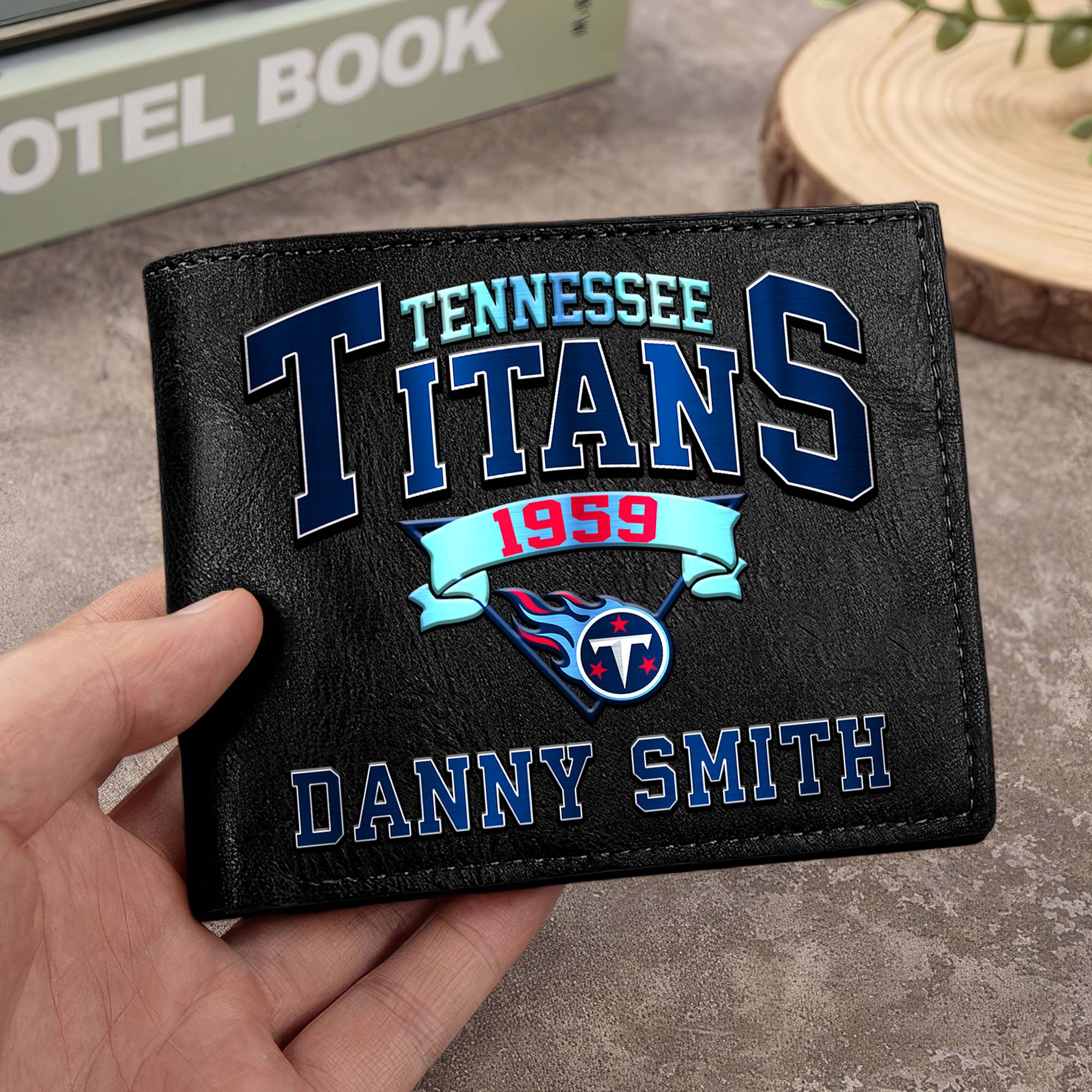Tennessee Titans Men Wallet Custom Your Name, Football Team Men Wallet For Fans, Gifts For Football Lovers