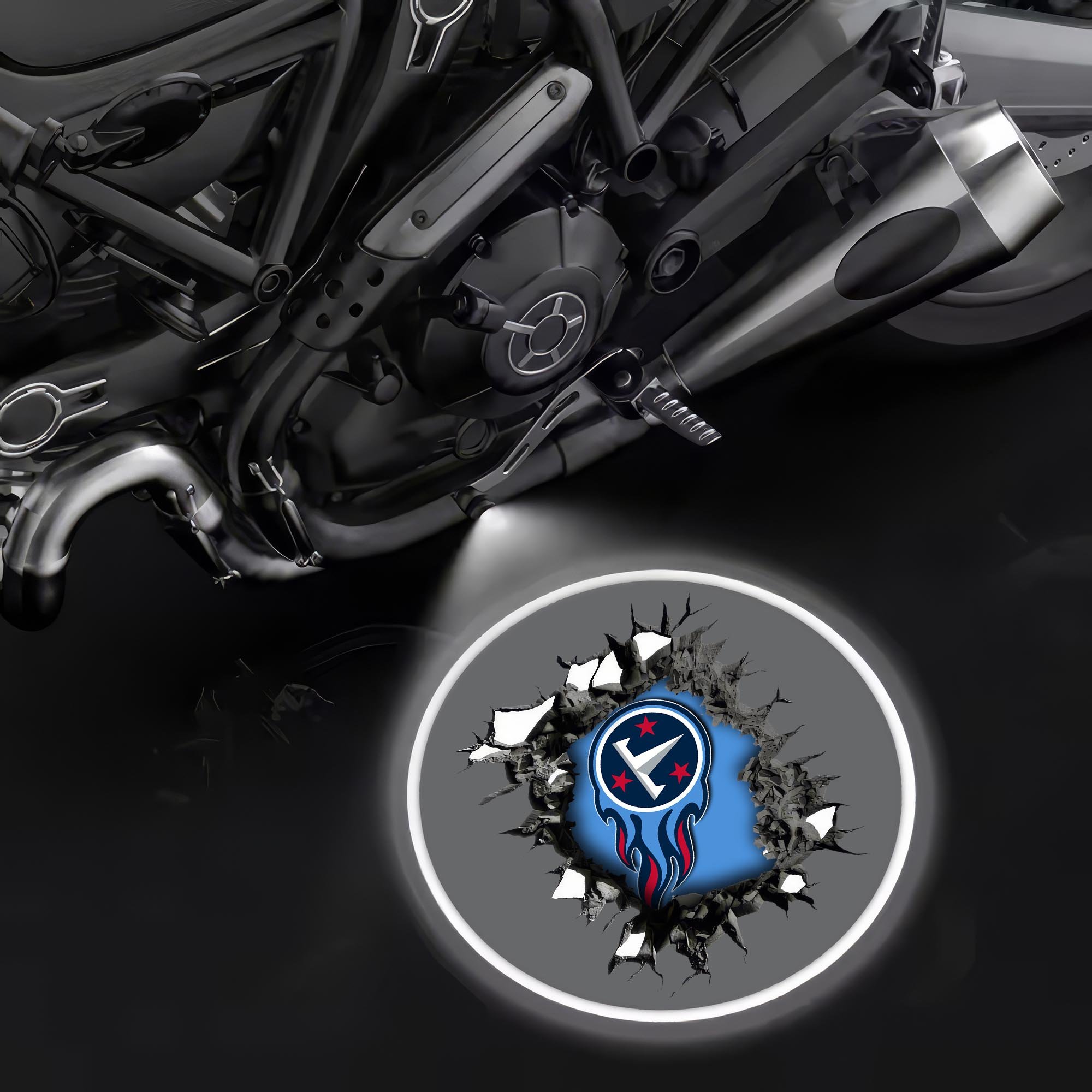 Tennessee Titans Motorcycle Projection Lamp Light, Gifts For Fan