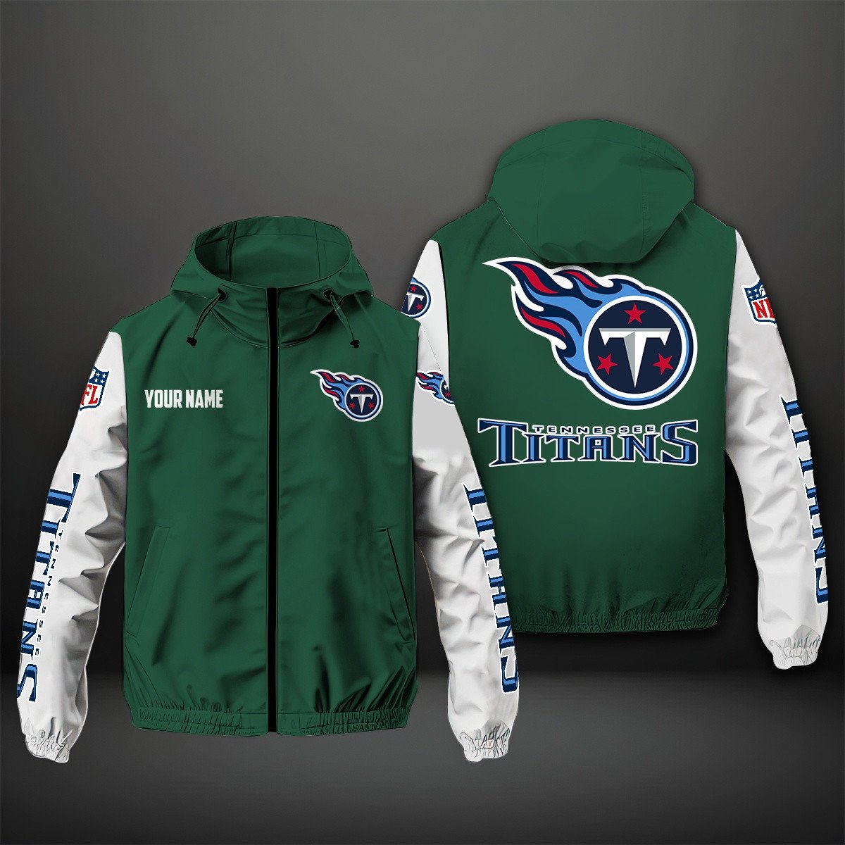 Tennessee Titans NFL Personalized Windbreaker Jacket For Fan